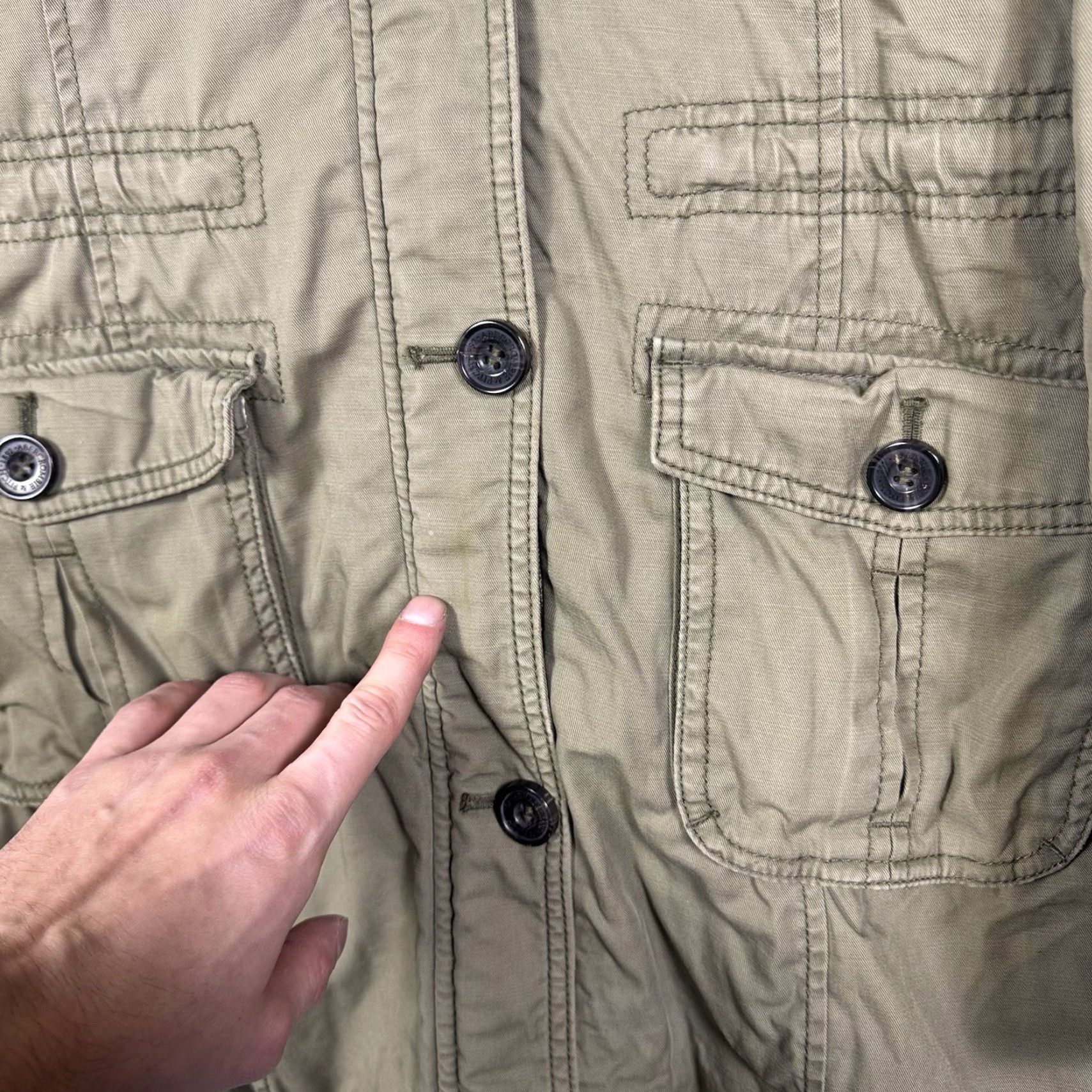 Abercrombie & Fitch Abercrombie & Fitch Jacket Womens M Sherpa Parka Trench Field Chore Coat VTG Y2K Green Hooded Long Sleeve Size M / US 6-8 / IT 42-44 - 6 Thumbnail