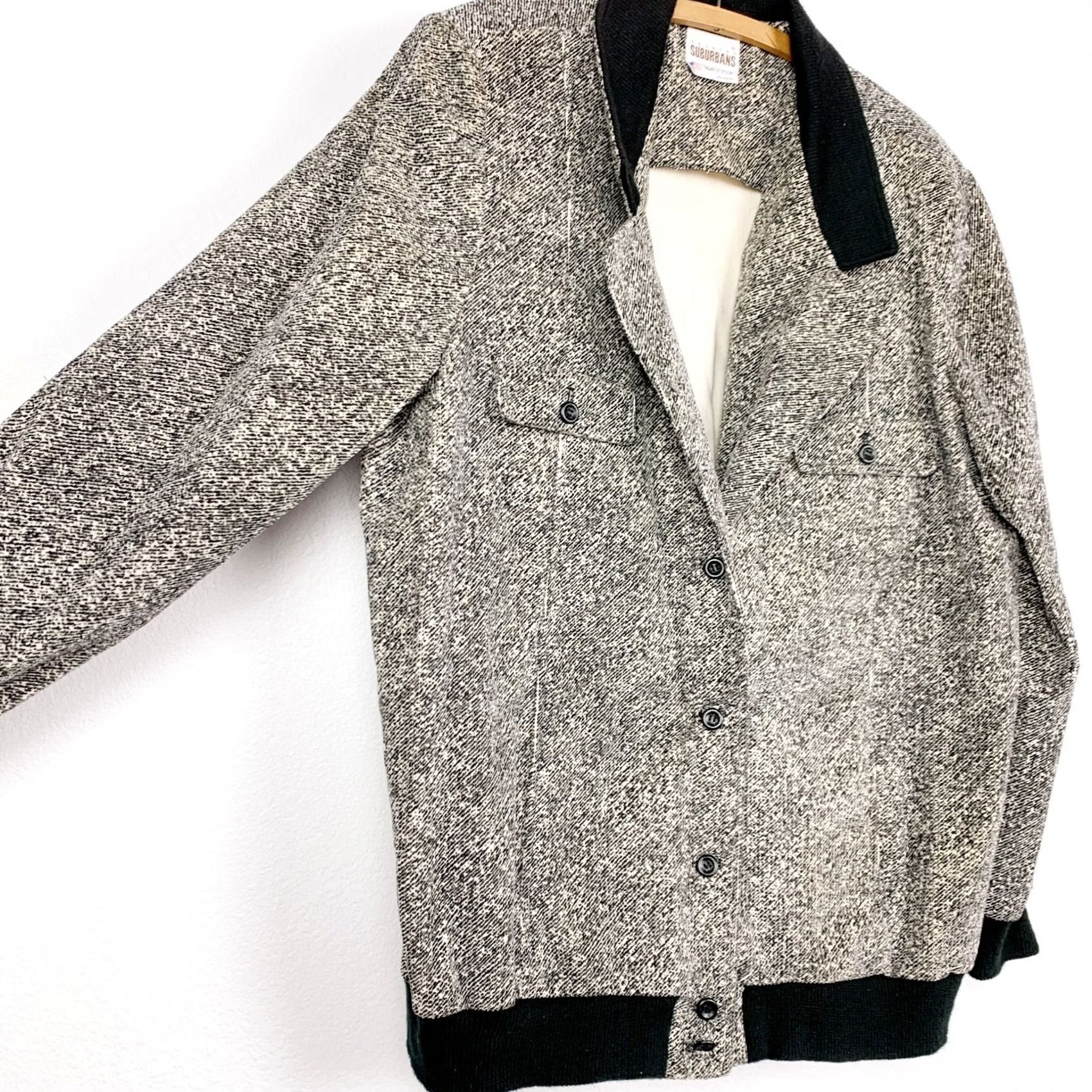 Vintage VINTAGE Country Suburbans Jacket Womens 18 Black Marled 80s Suburban Suburbans Hoodie? Size XXL / US 16-18 / IT 52-54 - 3 Thumbnail