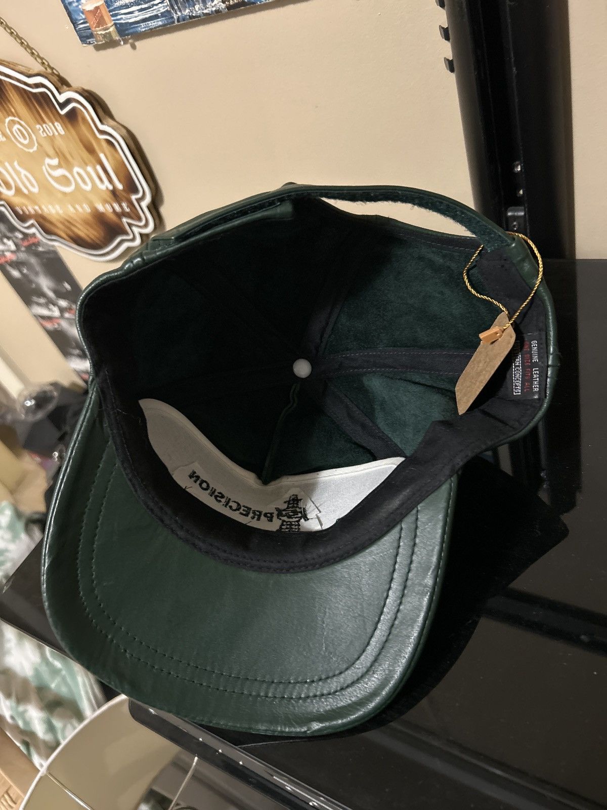 Vintage Vintage green leather trucker hat Size ONE SIZE - 2 Thumbnail