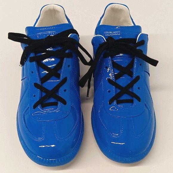 Maison Margiela Maison Margiela Blue Patent "The Replica" Low Sneakers -EU37 Size US 7 / IT 37 - 3 Thumbnail