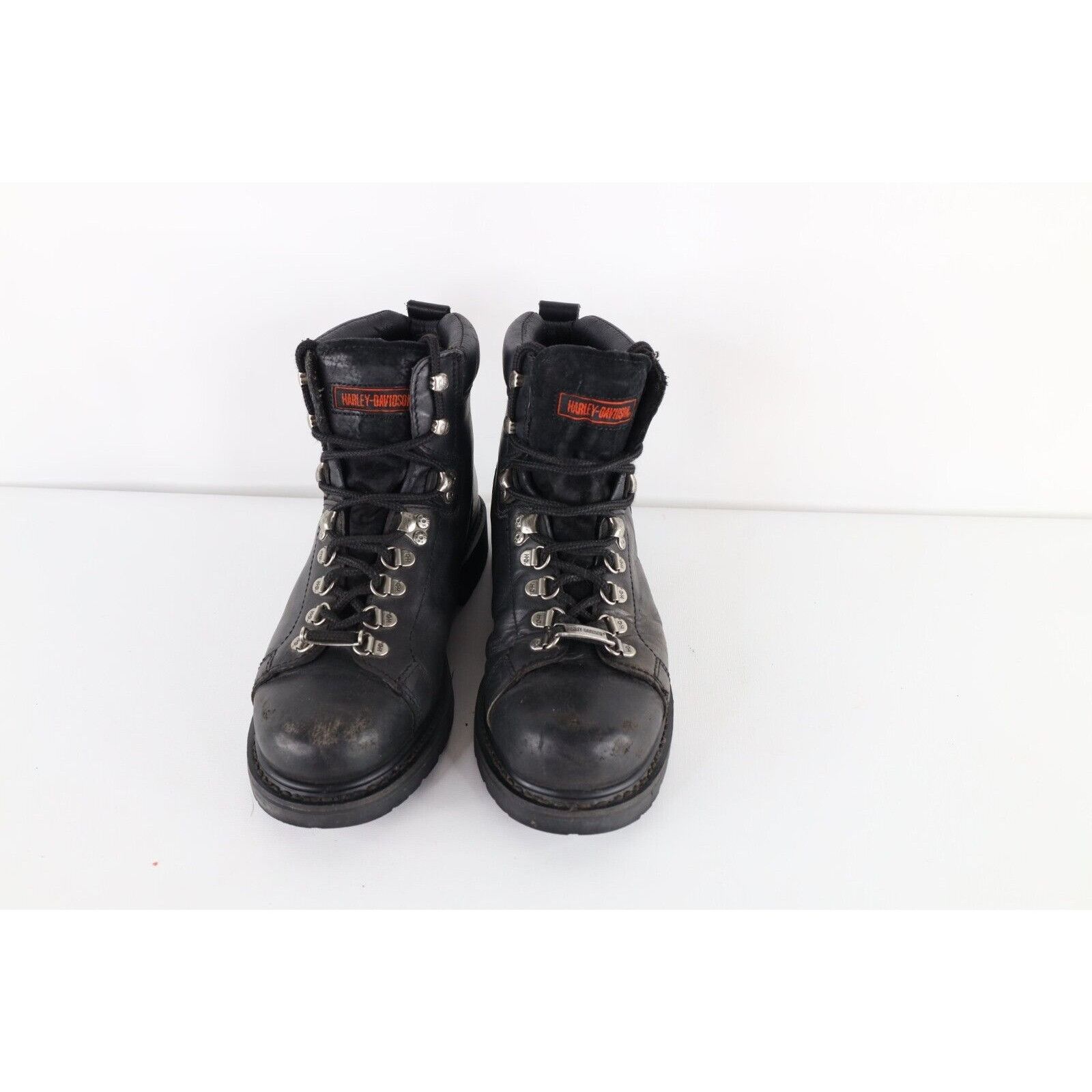 Harley Davidson × Vintage Vintage 90s Harley Davidson Distressed Leather Boots Size US 8 / IT 38 - 2 Thumbnail