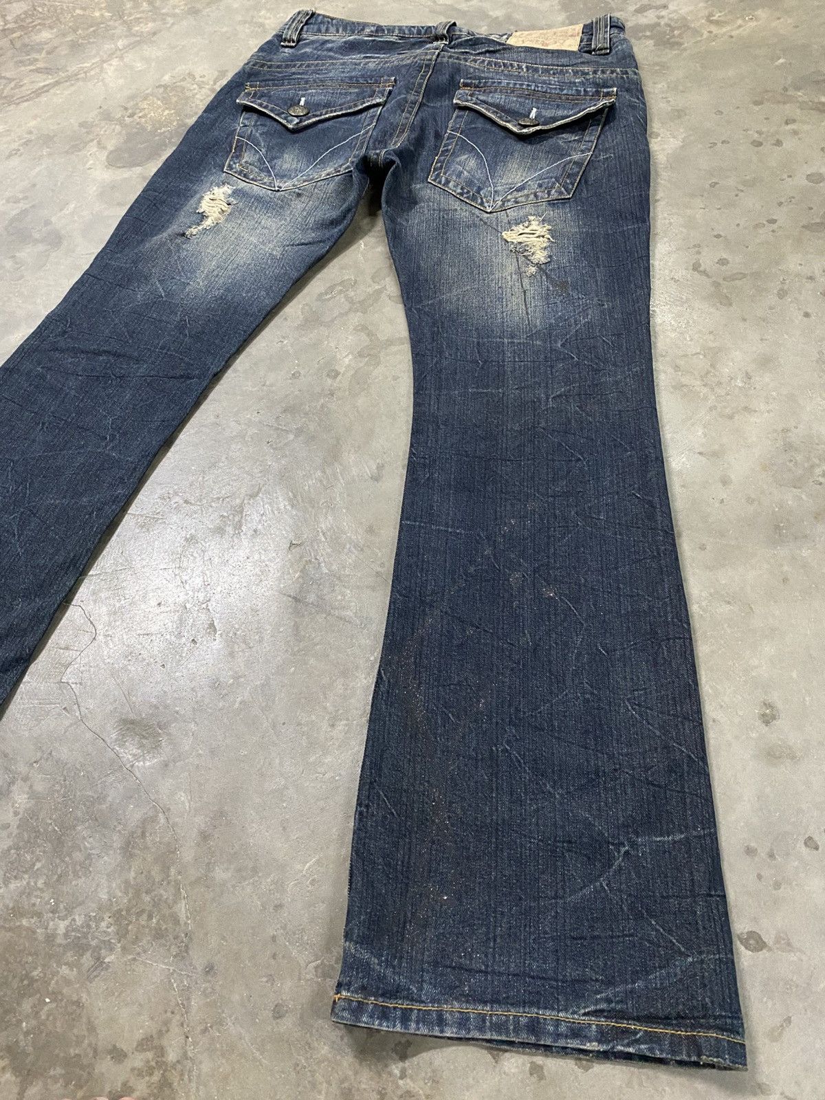 Hysteric Glamour × If Six Was Nine × Le Grande Bleu (L.G.B.) Flare Jeans Japan Original Jeans Clawmark Distressed @279 Size US 34 / EU 50 - 3 Thumbnail