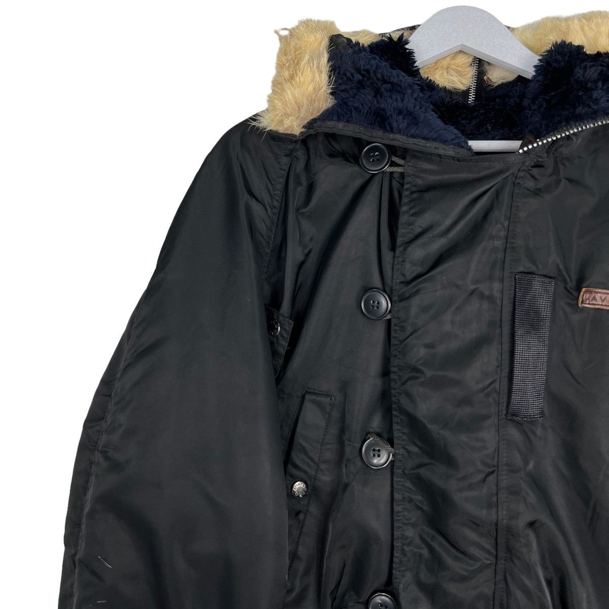 Avirex 🔥 VINTAGE AVIREX US AIR FORCE FUR HOODIE BOMBER JACKET Size US L / EU 52-54 / 3 - 7 Thumbnail