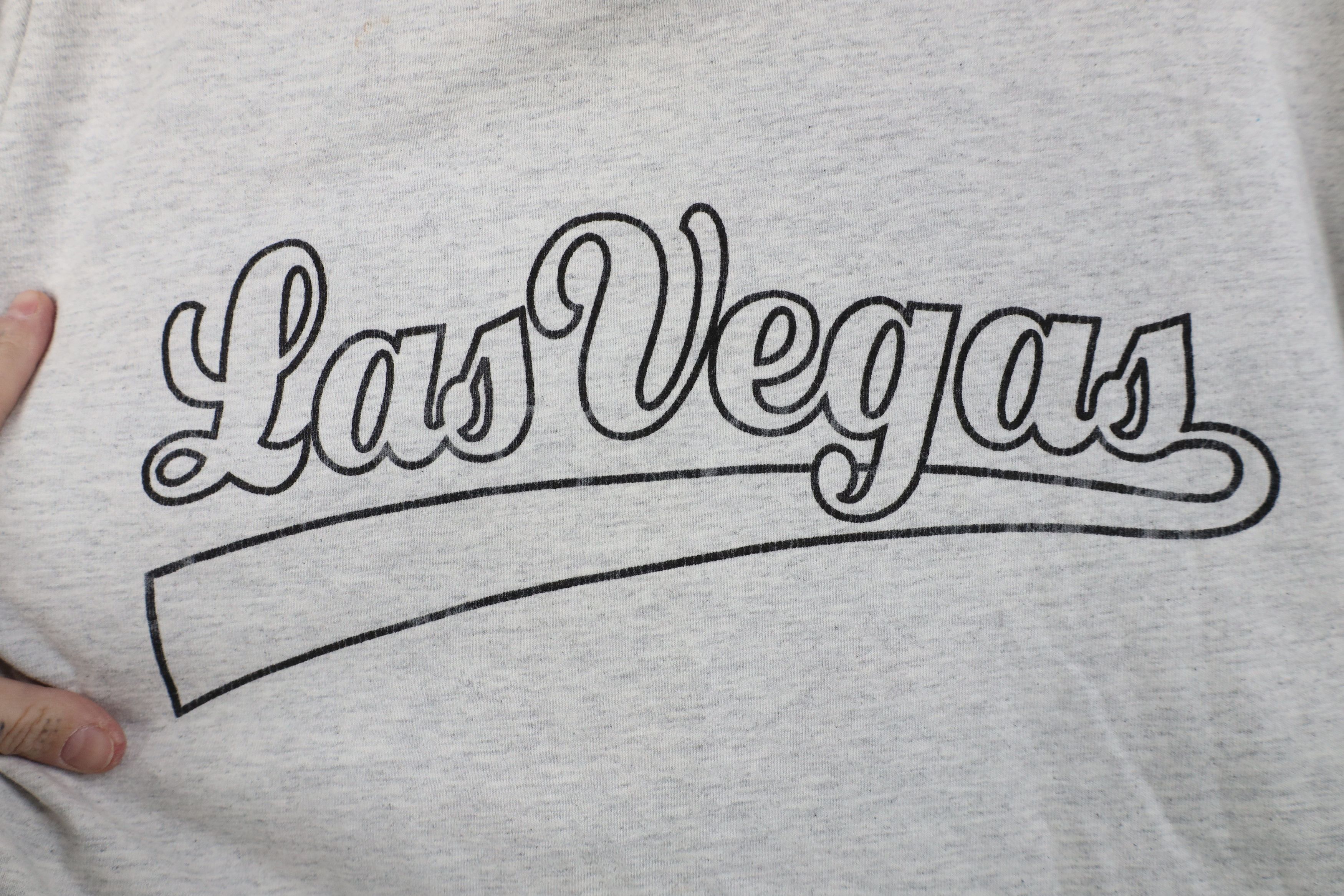 Vintage Vintage 90s Streetwear Spell Script Las Vegas T-Shirt Gray Size US L / EU 52-54 / 3 - 4 Thumbnail