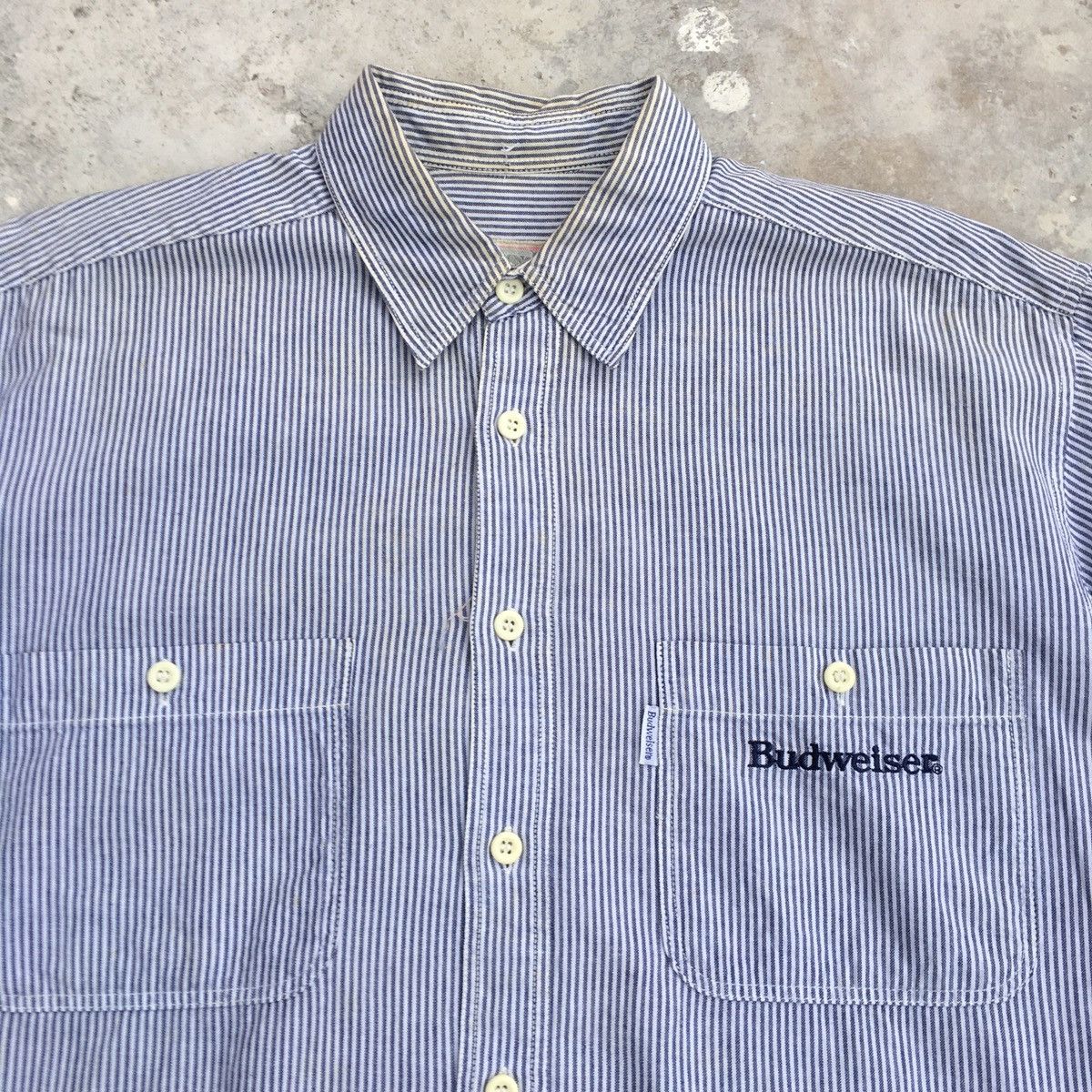 Budweiser Very Rare Vintage BUDWEISER Stripes Button Ups Size US L / EU 52-54 / 3 - 6 Thumbnail