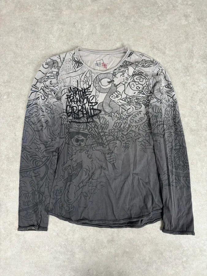Marithe + Francois Girbaud 2000s Marithé + François Girbaud Faded Grey Tagged Longsleeves Size US M / EU 48-50 / 2 - 1 Thumbnail