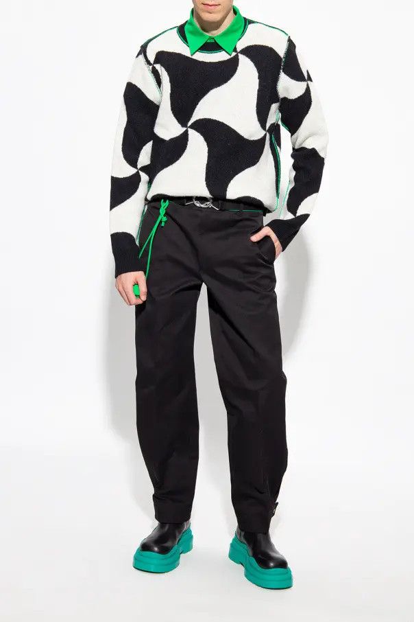 Bottega Veneta o1n1vont1224 Tire Chelsea Boots in Black/Green Size US 11.5 / EU 44-45 - 3 Thumbnail
