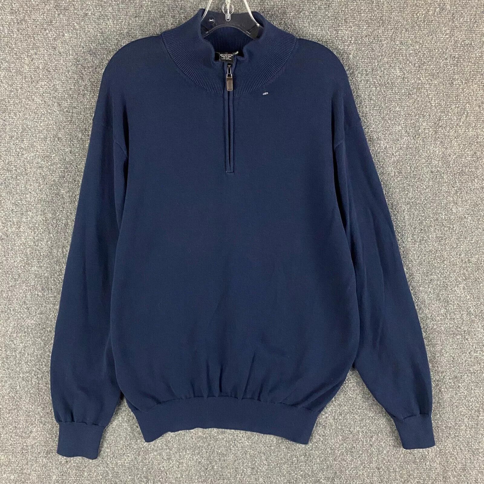 Jos. A. Bank Jos A Bank 1/4 Zip Pullover Men's Sweater Pima Cotton XL Size US XL / EU 56 / 4 - 1 Thumbnail