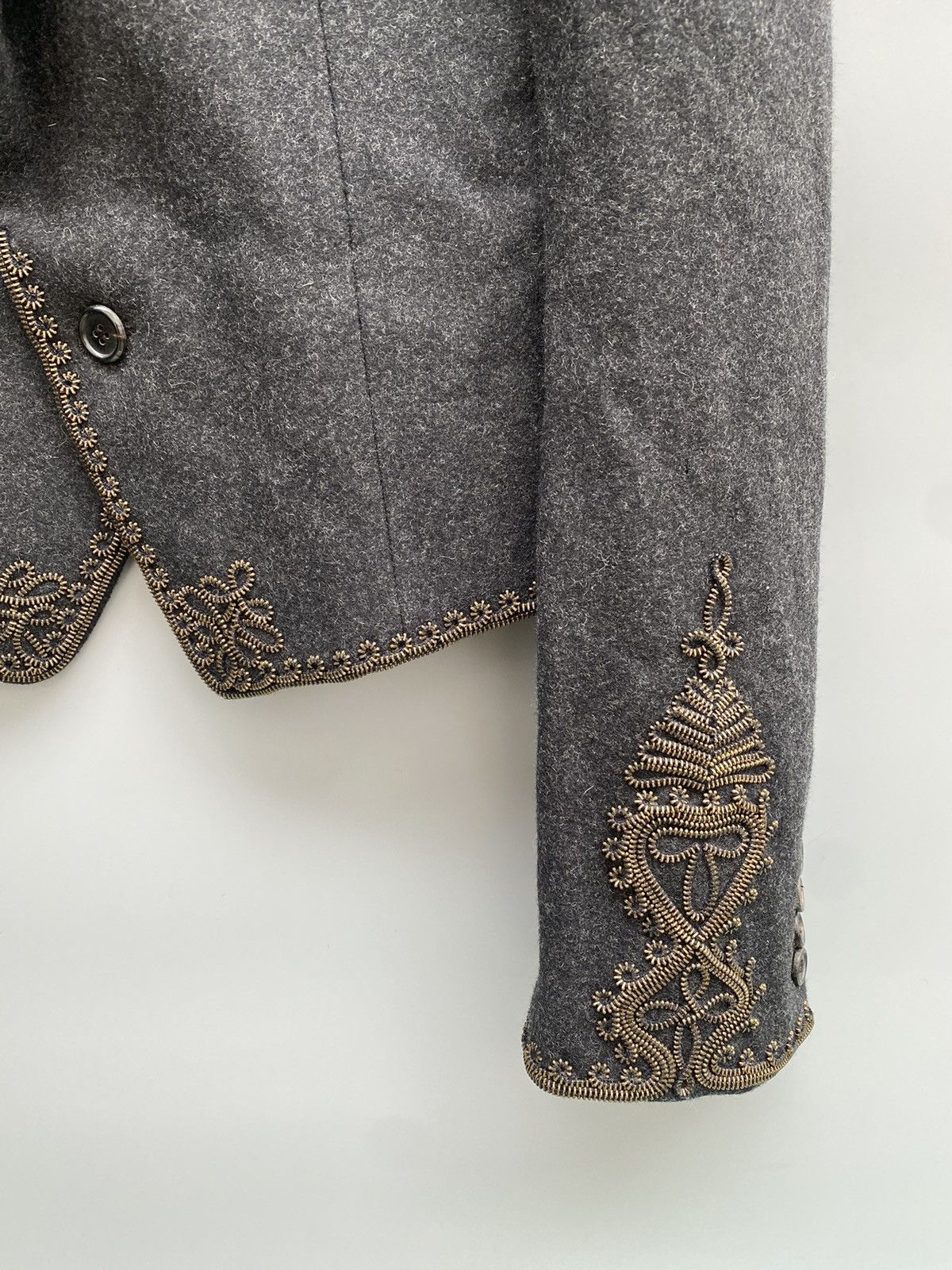 Alexander McQueen F/W 2006- Alexander Mcqueen- Metal Embellished Wool Jacket Size US M / EU 48-50 / 2 - 5 Thumbnail