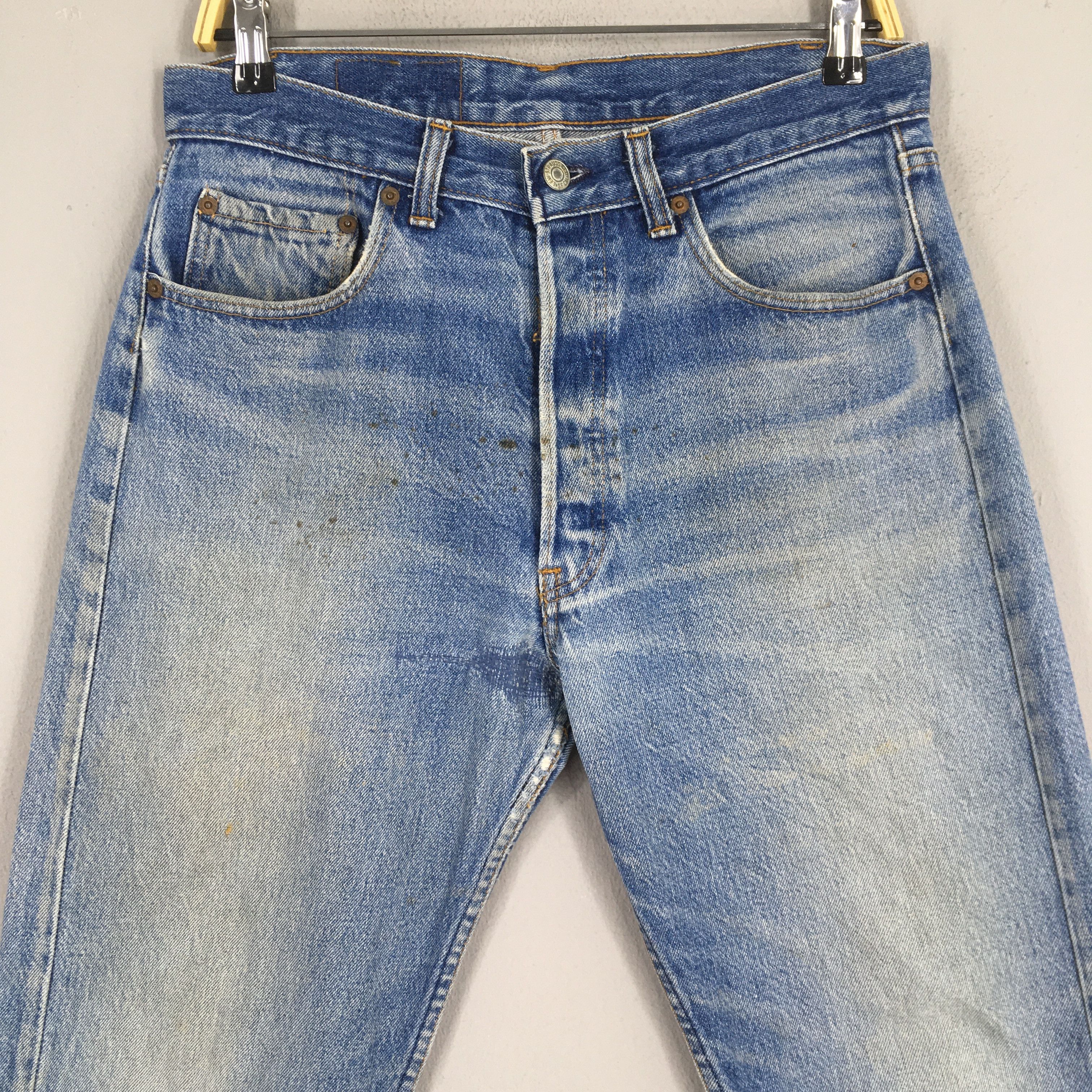 Levi's Size 30x31 Vintage 90s Levi's 501 Faded Blue Jeans S1078 Size US 30 / EU 46 - 2 Thumbnail