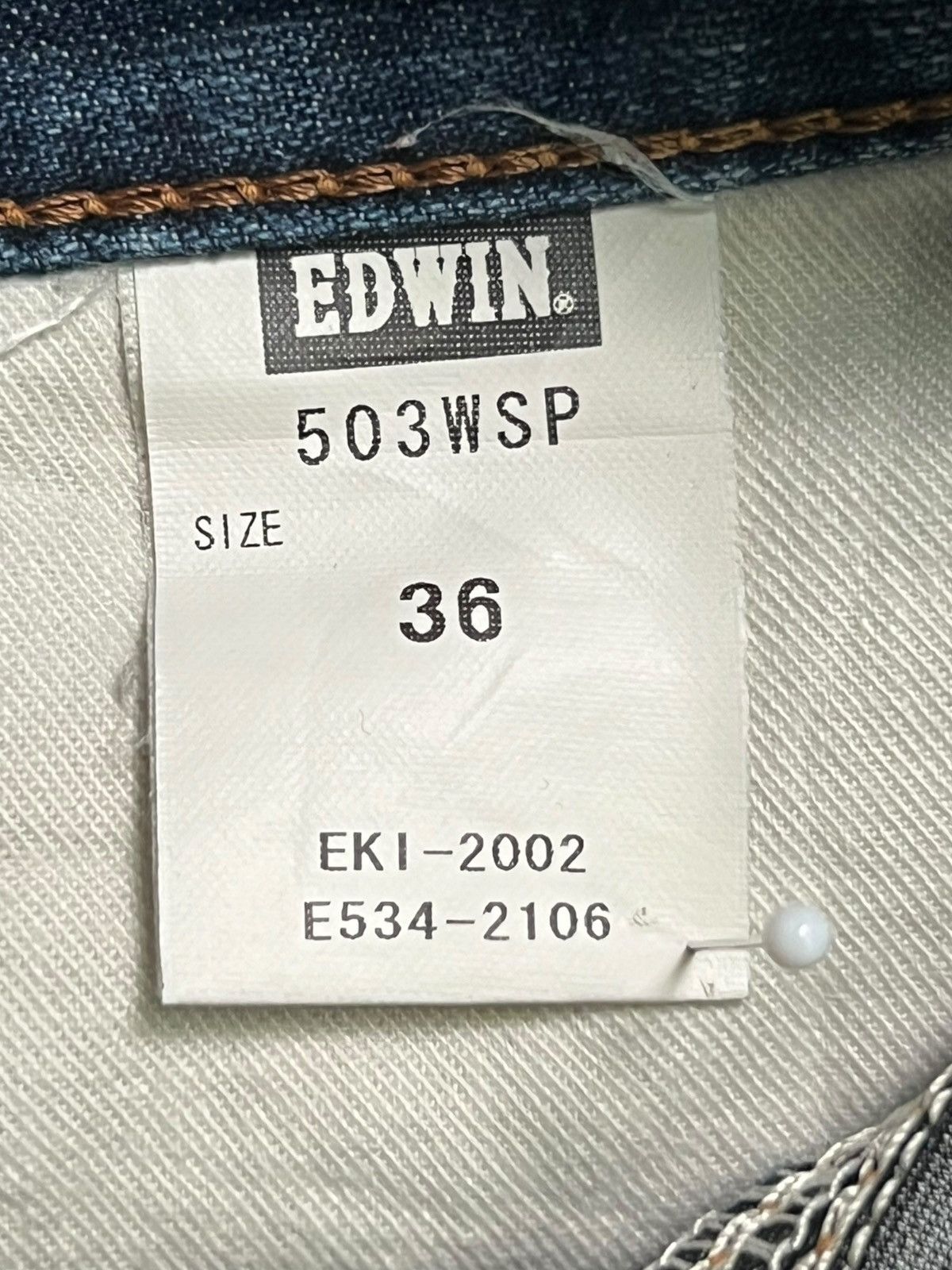 Edwin Vintage Edwin Wind Stopper 503WSPJapan - Faded Wash Jeans Size US 37 - 14 Thumbnail