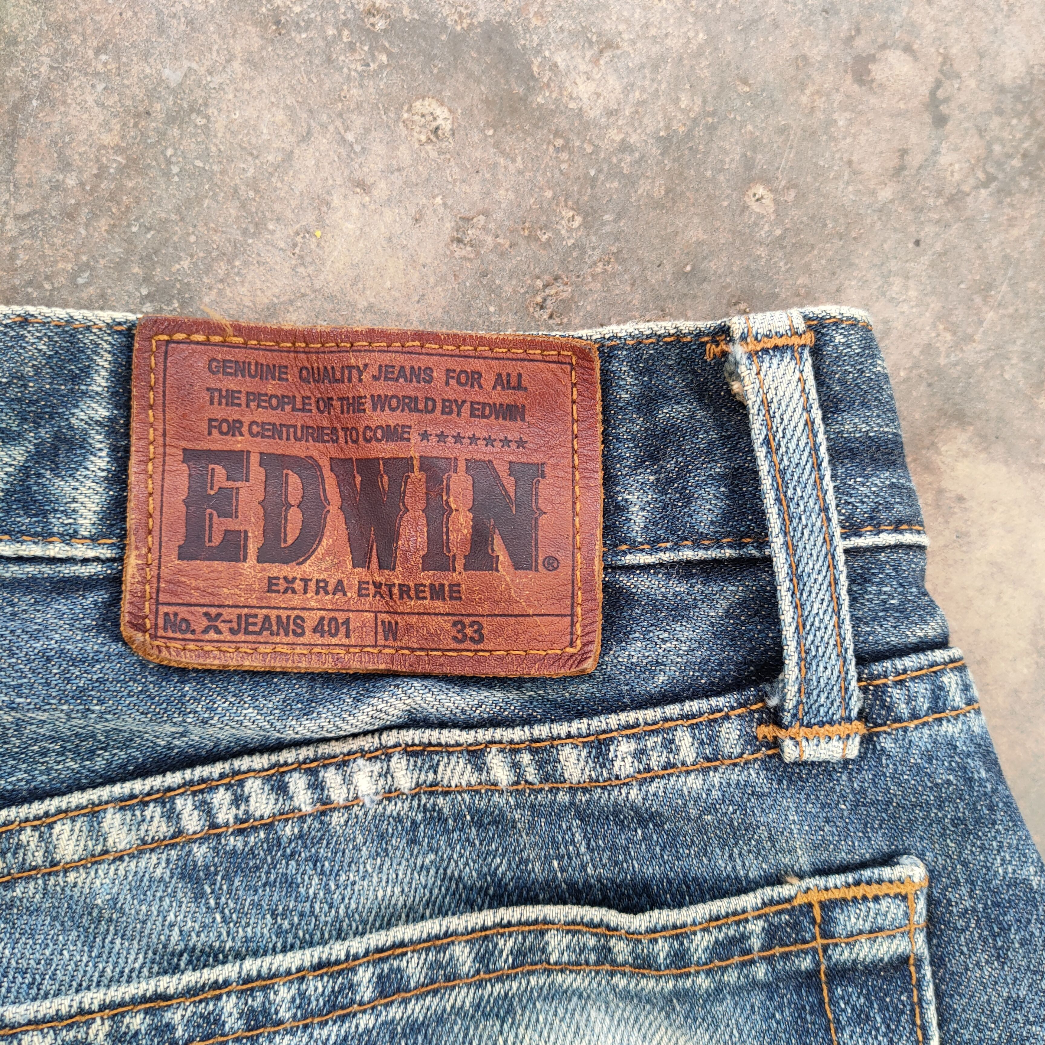 Edwin FLARE EDWIN 401 VINTAGE FADED RIPPED JEANS DENIM PANTS Size US 33 - 12 Thumbnail