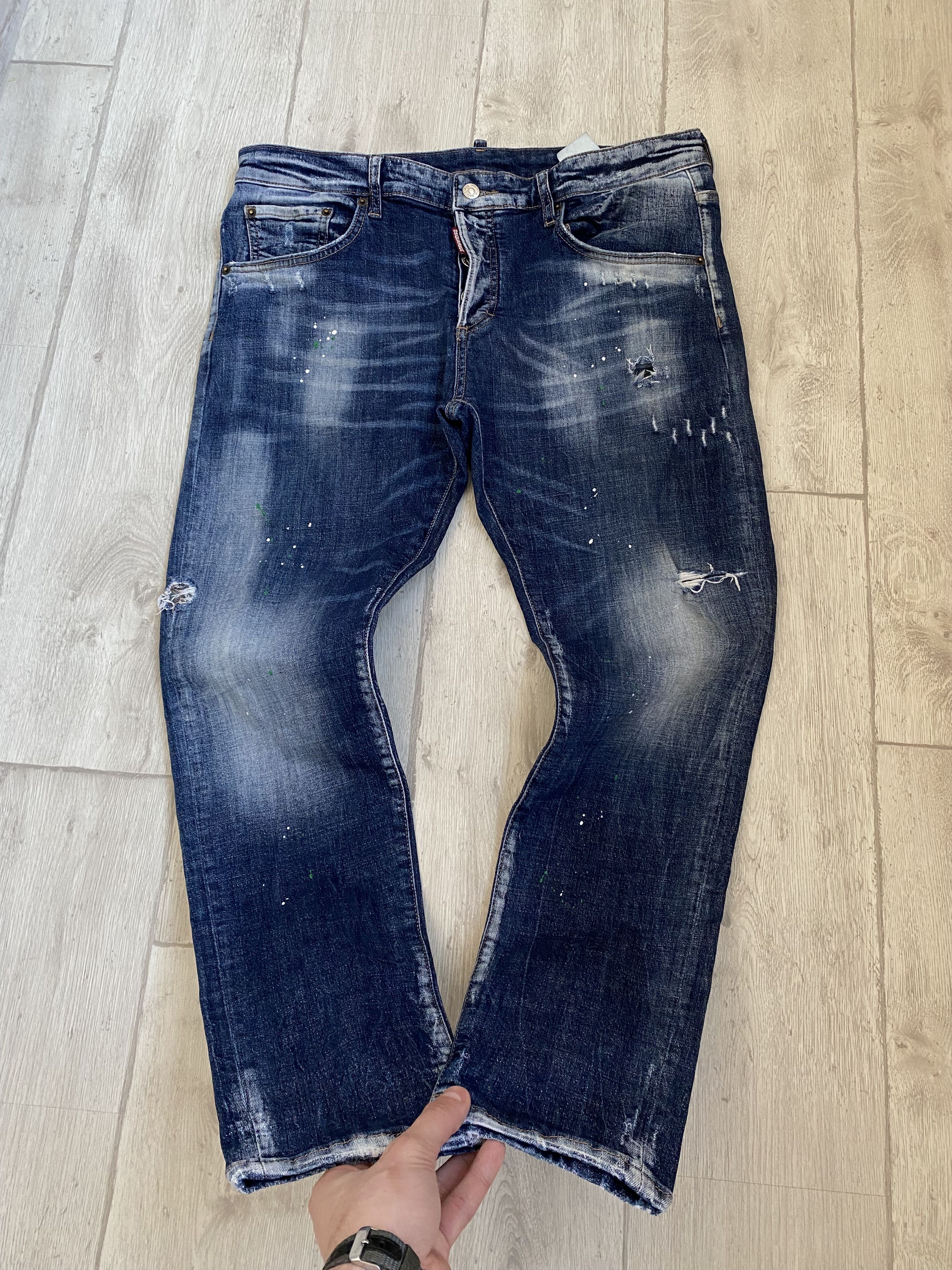 Dsquared2 × Hysteric Glamour × If Six Was Nine Rare vintage y2k Dsquared2 distressed painted skinny jeans Size US 38 / EU 54 - 3 Thumbnail