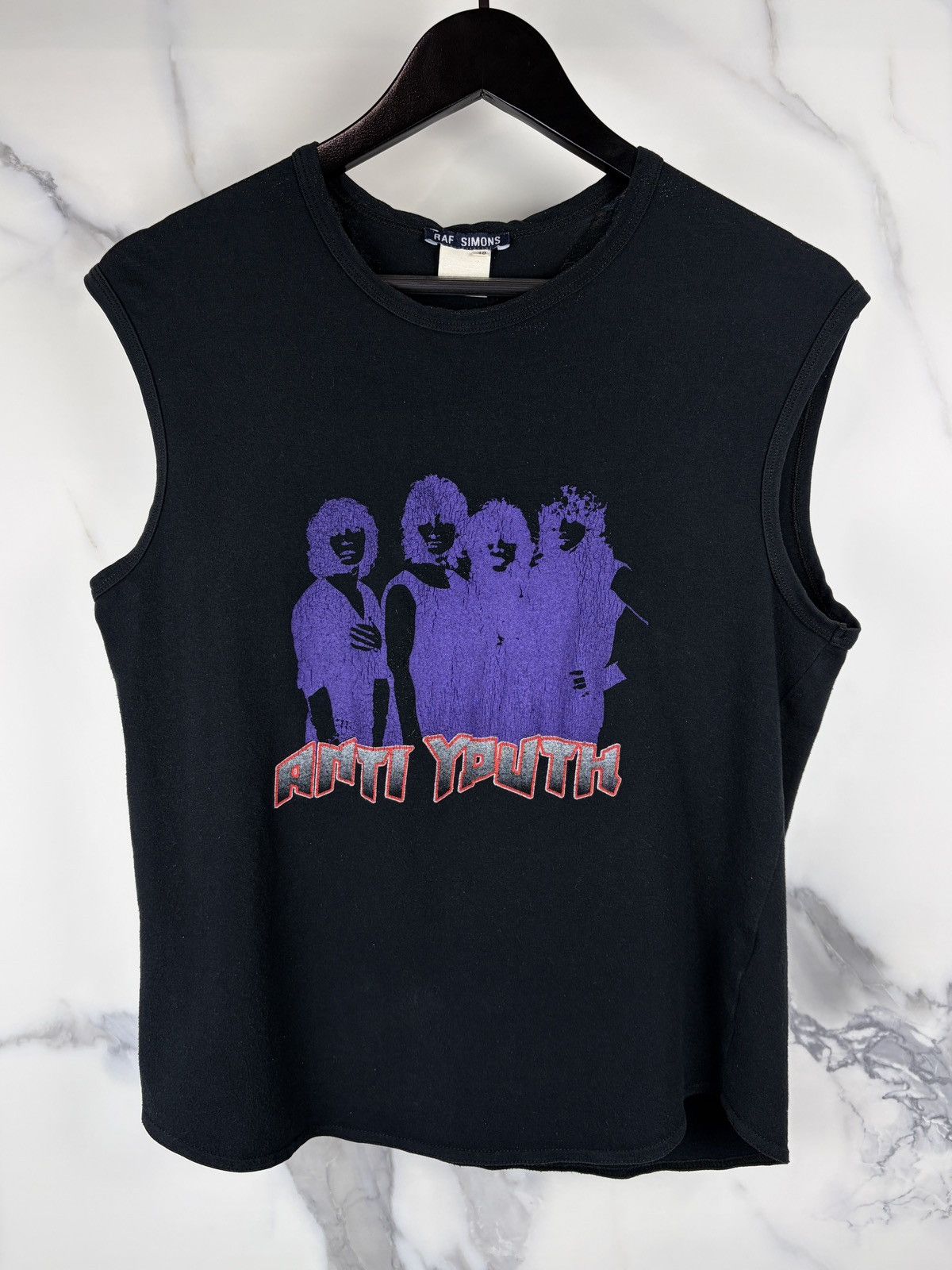 Raf Simons SS97 Raf Simons Sleeveless Top Raw Cut Mix Black Gray