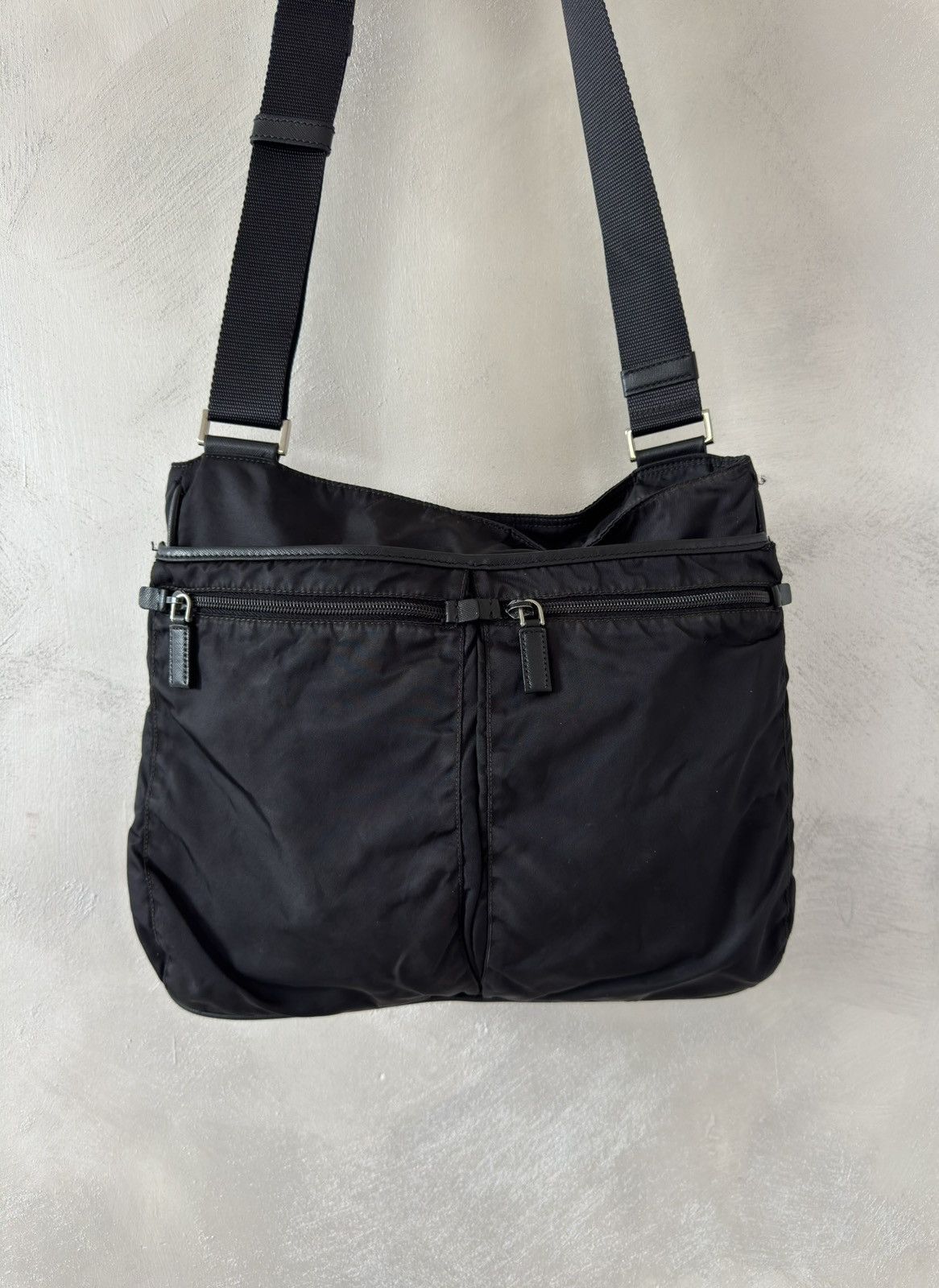 Prada Prada Nylon Black Messenger Crossbody Bag Size ONE SIZE - 3 Thumbnail