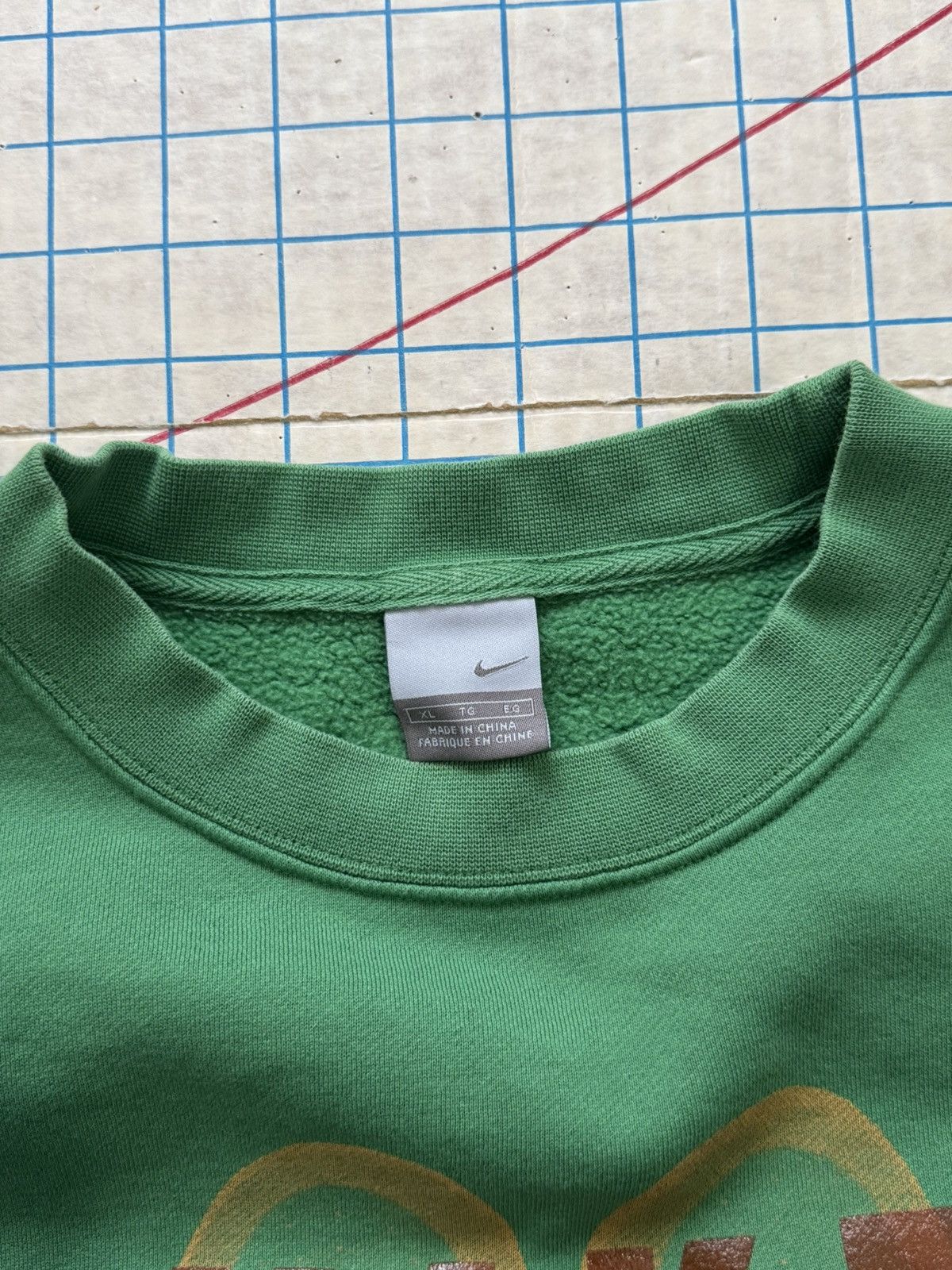 Nike × Vintage Vintage Y2K Nike Shoes Never Smile Crewneck Sweater Green Size US L / EU 52-54 / 3 - 12 Thumbnail