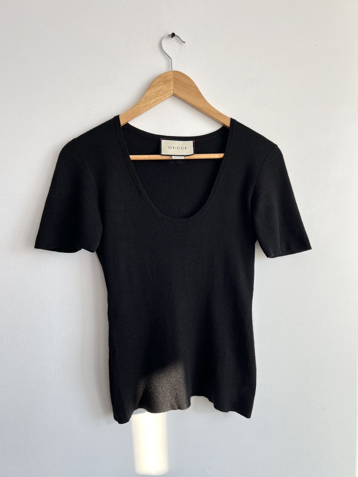 Gucci Gucci Cashmere/Silk Black U Neck Top Size S / US 4 / IT 40 - 5 Thumbnail