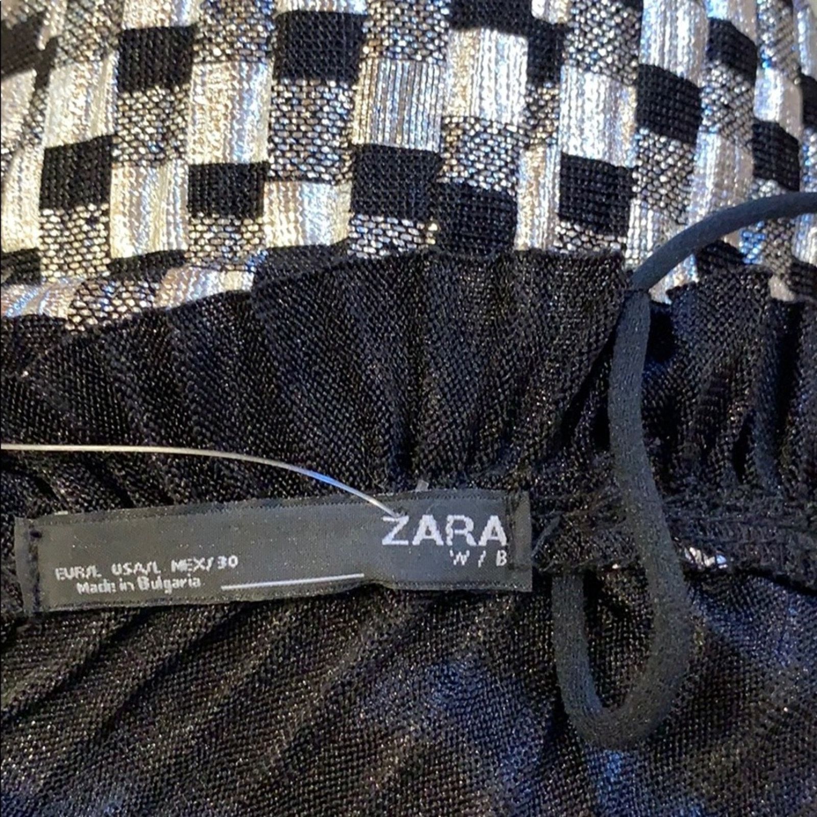 Zara Zara Silver Black Spaghetti Strap Mini Dress Size Large Size L / US 10 / IT 46 - 8 Thumbnail