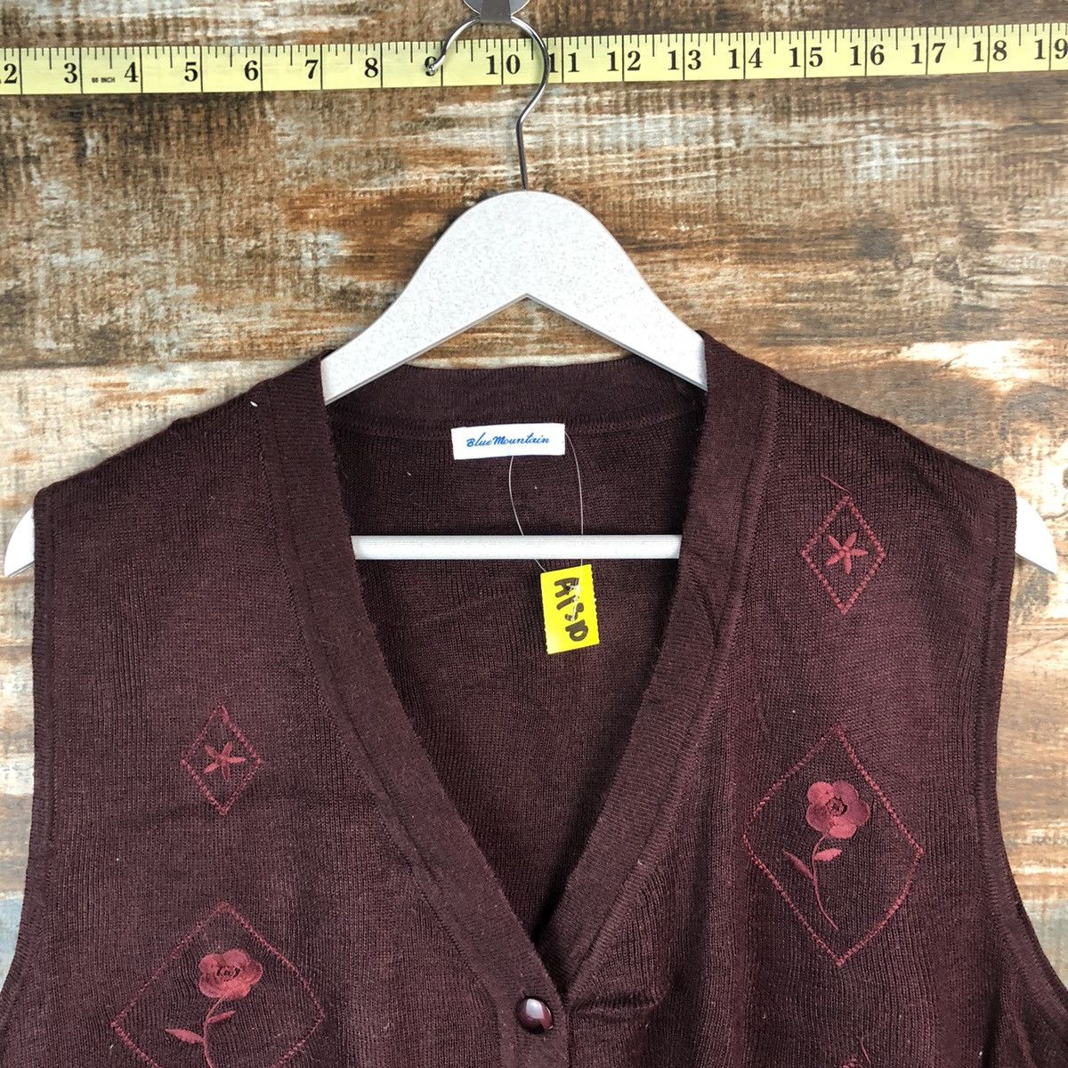 Homespun Knitwear × Japanese Brand Blue Motion Maroon vintage Vest Knitwear #A1310 Size M / US 6-8 / IT 42-44 - 4 Thumbnail