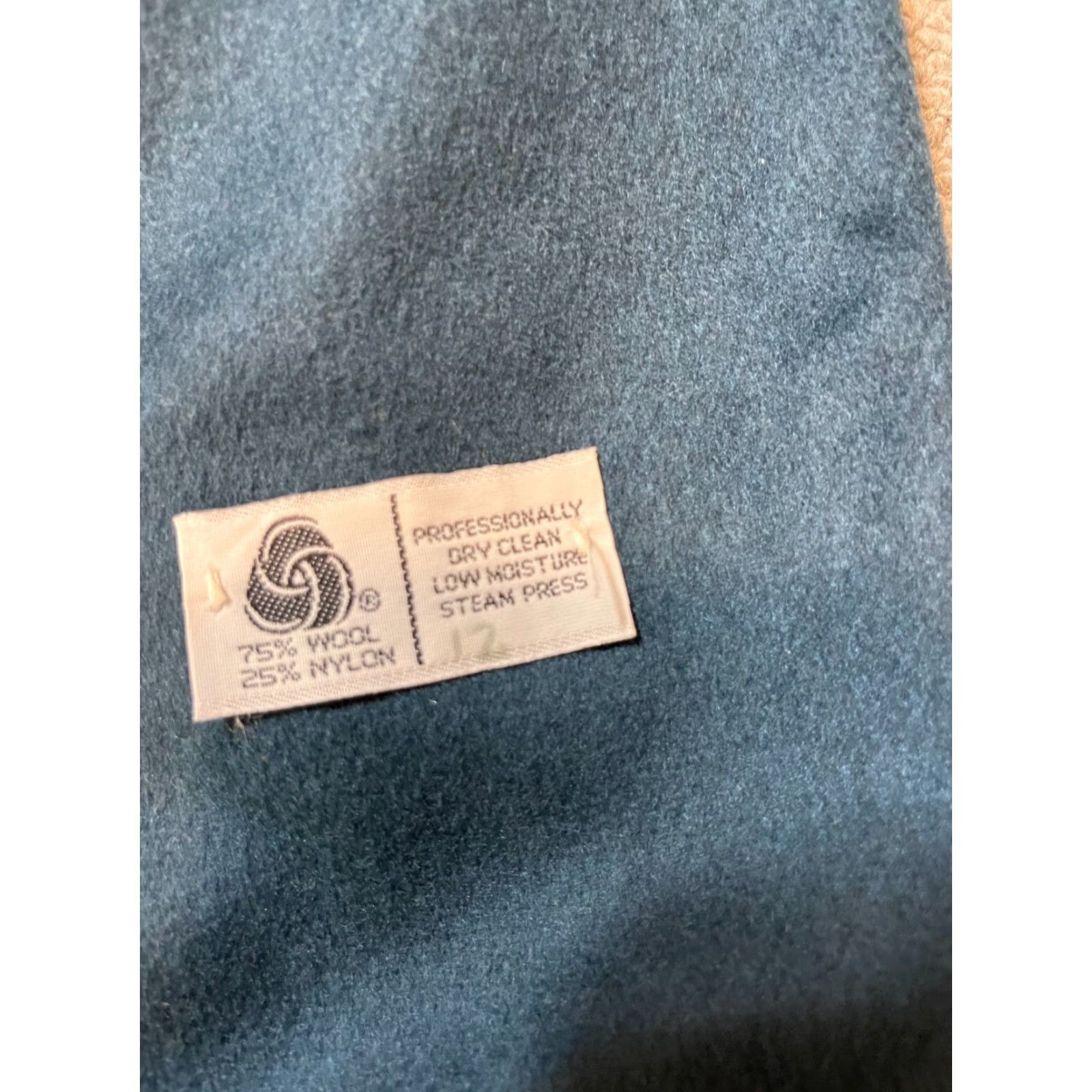 Vintage VINTAGE Cathy Jo Trench Coat Womens 42" Chest Teal Wool Blend Long Sleeve Button Pockets Collared 90s USA Fall Winter Spring Size M / US 6-8 / IT 42-44 - 3 Thumbnail