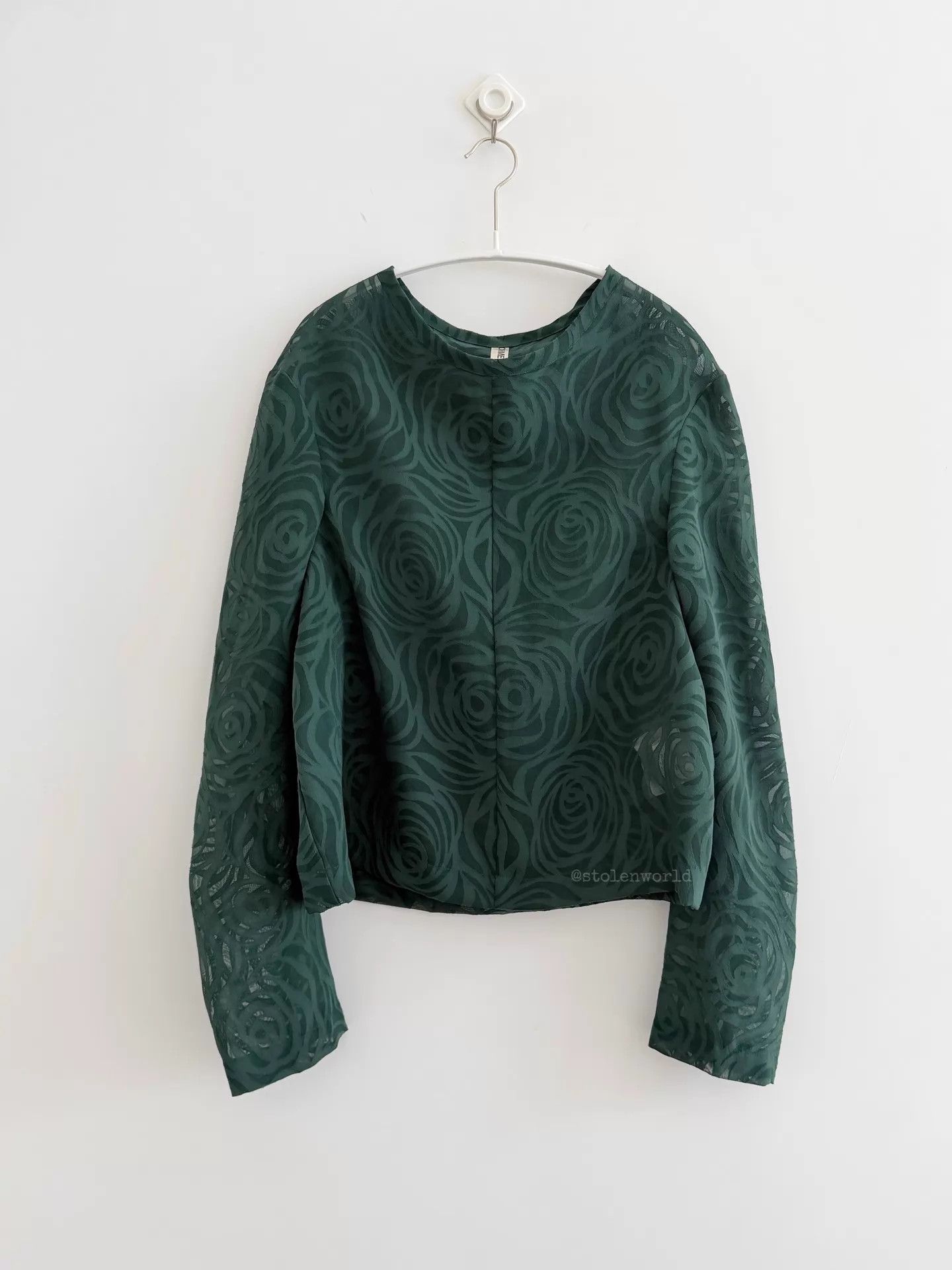 Comme des Garcons CDG 1996 FW Dark Green Rose Sheer Top Size ONE SIZE - 1 Thumbnail