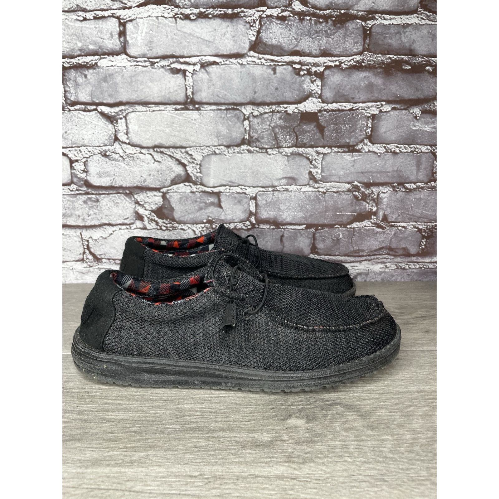 Other Hey Dude Shoes Wally Sox Comfortable Jet Black Gray Slip On Size US 10 / EU 43 - 2 Thumbnail