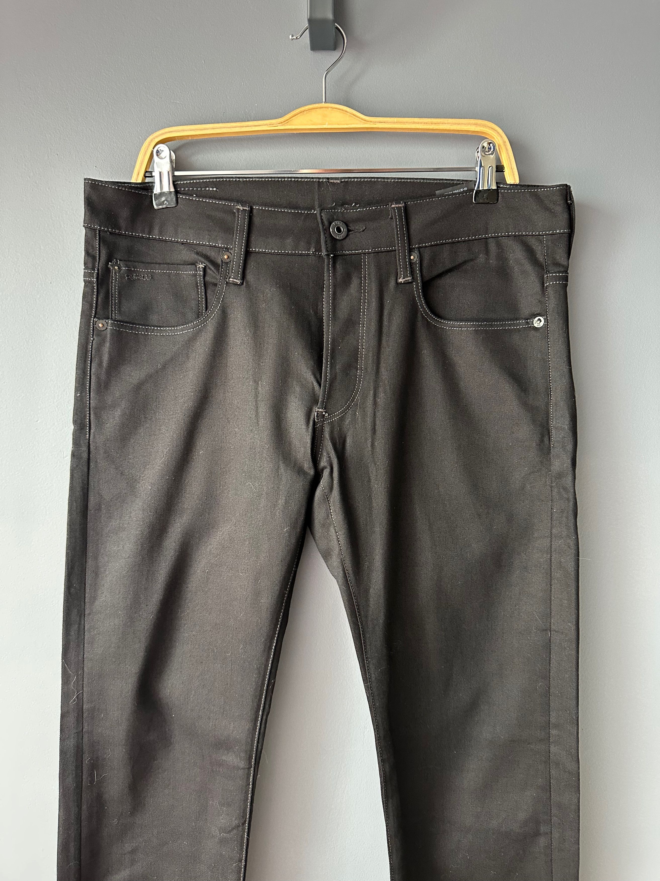 G-Star G-Star 3301 Slim Black Stretch denim jeans pants Size US 32 / EU 48 - 2 Thumbnail