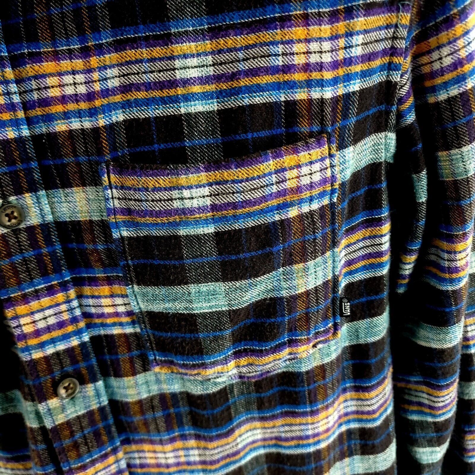 Vans Vans Black Multi-Collared Plaid Flannel Small Collared Dress Size US S / EU 44-46 / 1 - 4 Thumbnail