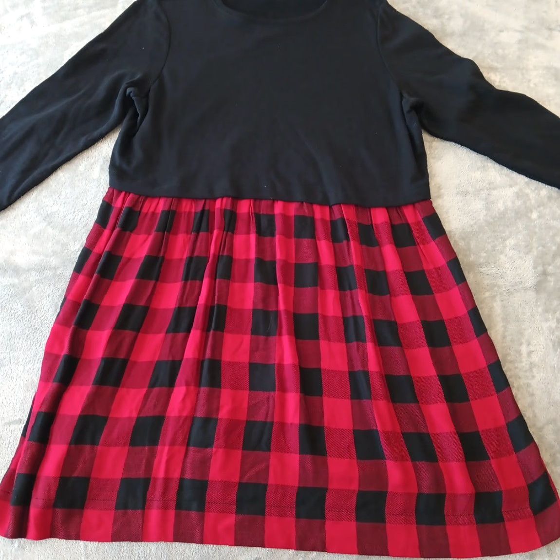 J. Jill J.Jill Dress Fit Flare XL Red Black Plaid Long Sleeve Pullover Pockets Size XL / US 12-14 / IT 48-50 - 4 Thumbnail