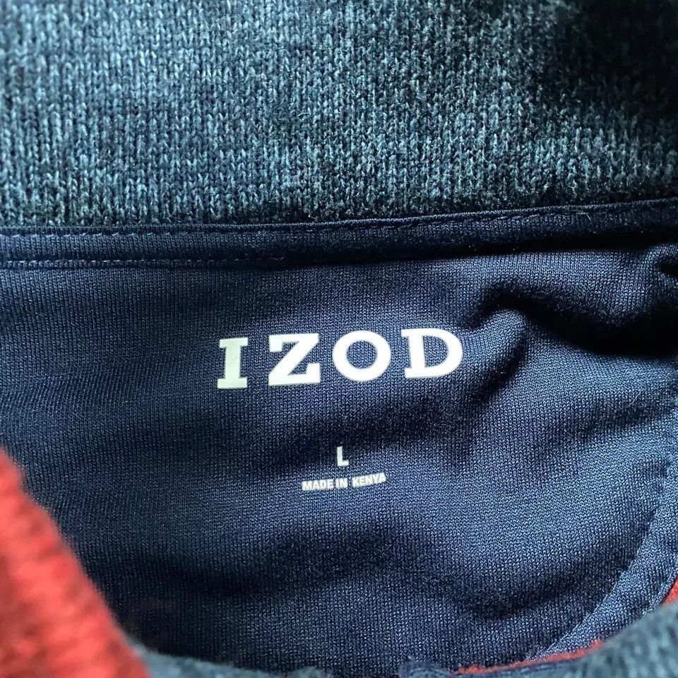 Izod Izod 1/4 Zip Pullover Men's Large Red Fleece Mock Neck Size US L / EU 52-54 / 3 - 3 Thumbnail