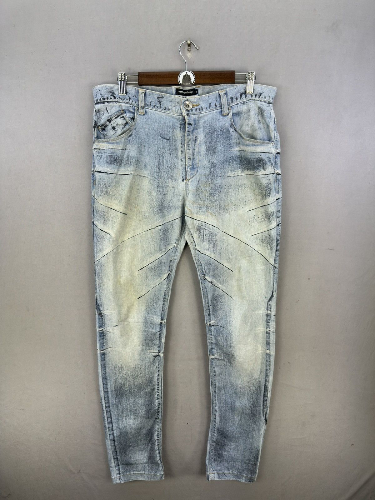 semanticdesign Vintage 90’s Semanticdesign Rare Art Slim Fit Jeans Size US 35 - 1 Thumbnail