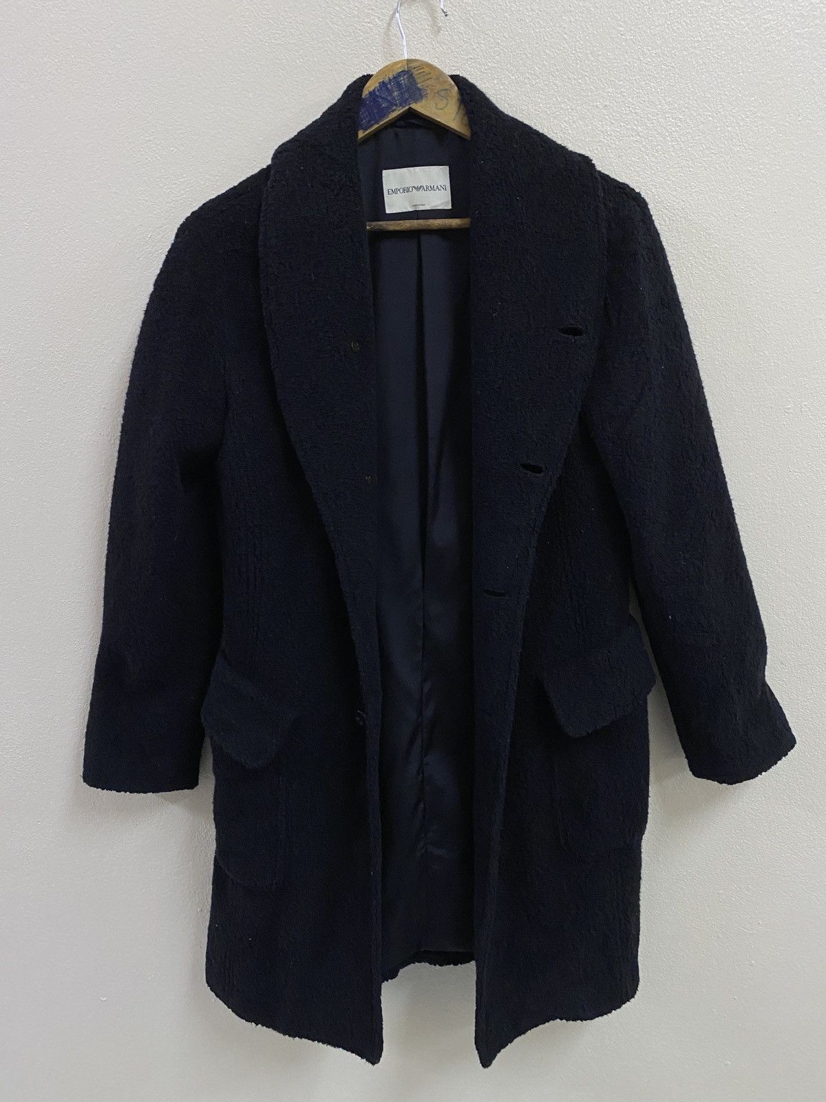 Emporio Armani EMPORIO ARMANI MEN COAT WOOL JACKET BLACK Size US S / EU 44-46 / 1 - 14 Thumbnail
