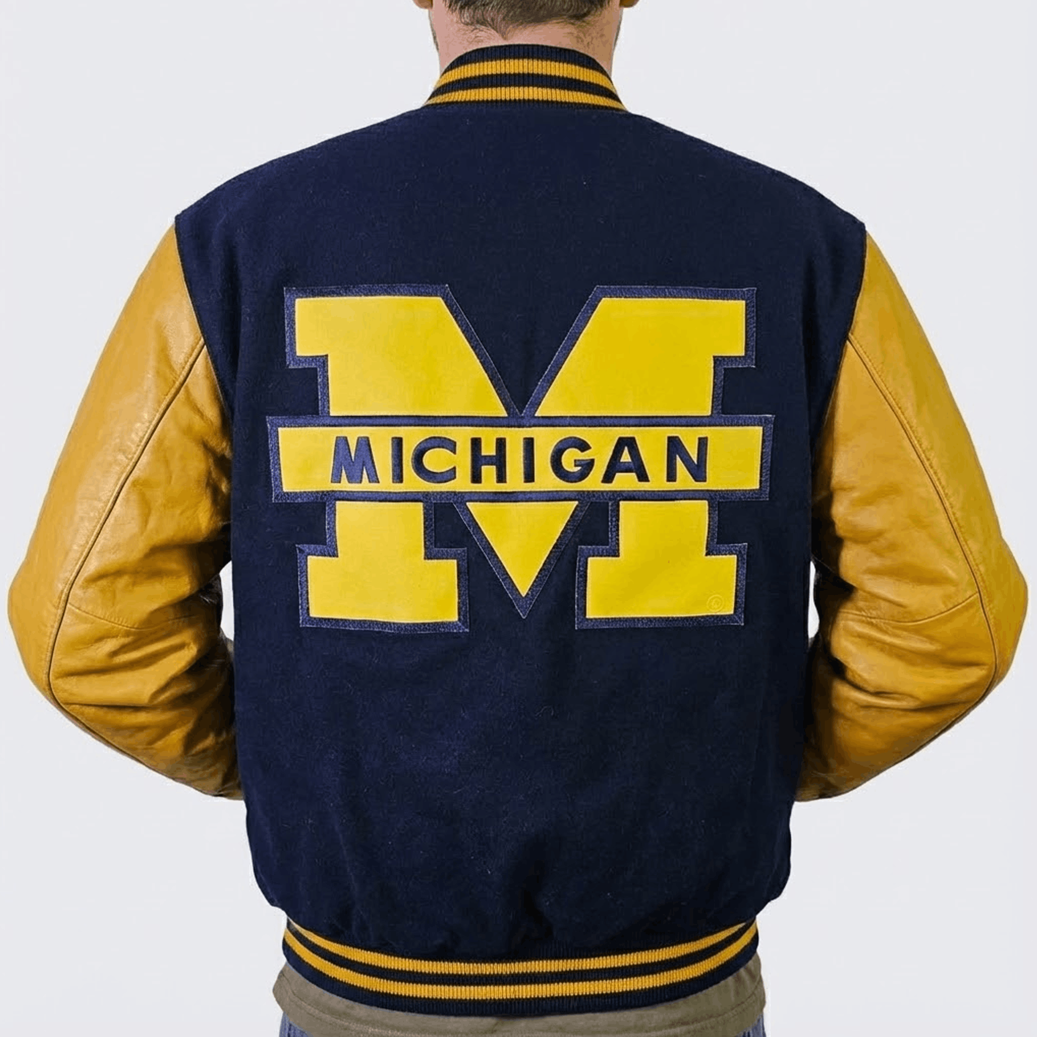 Vintage Michigan Wolverines Vintage 90s Varsity Bomber Jacket Size US XL / EU 56 / 4 - 5 Thumbnail