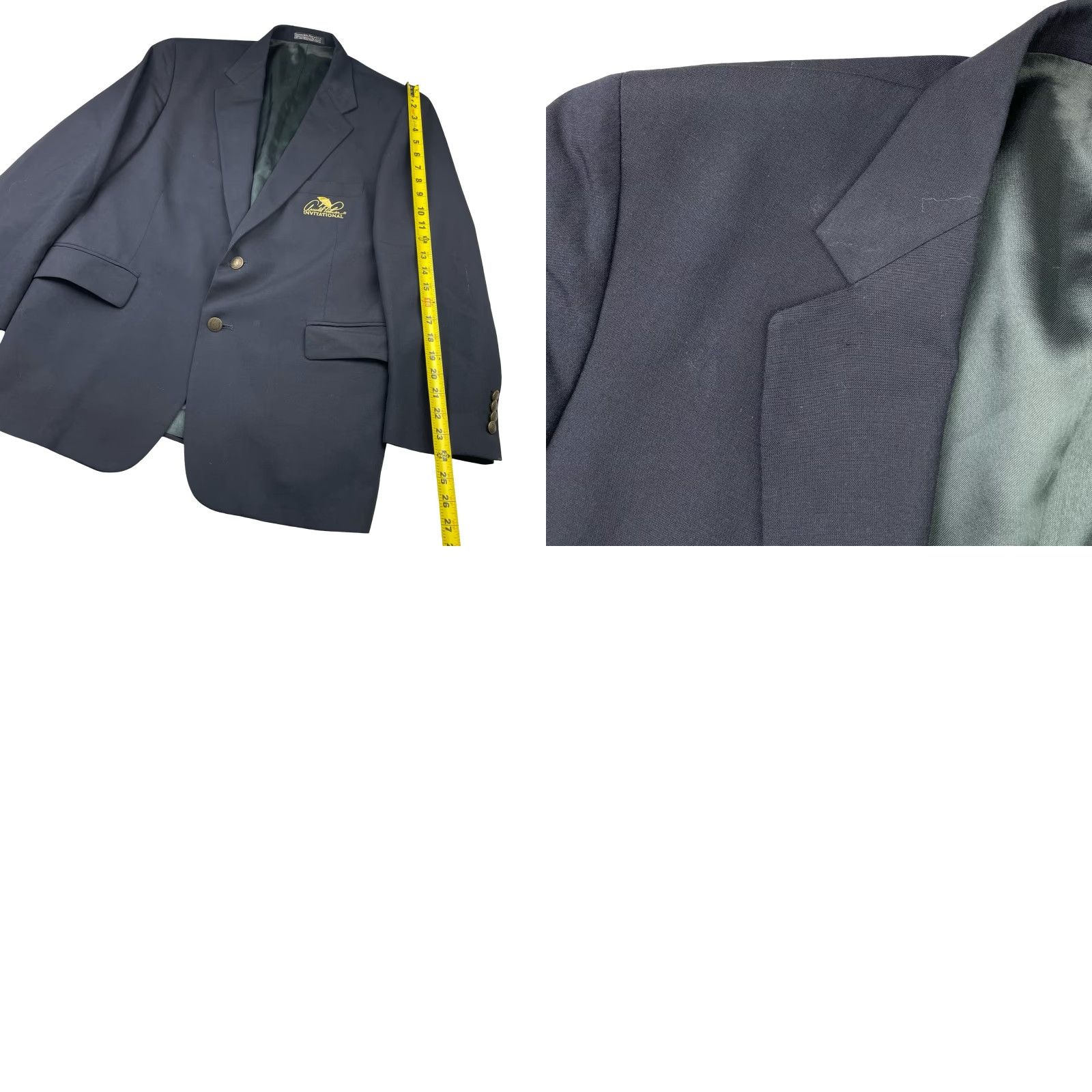 Vintage VTG Arnold Palmer Invitational Men's 2-Button Blazer Navy 43S Wool USA Short Adult Classic Notch Lapel Mens Blazer Size 46R - 9 Thumbnail