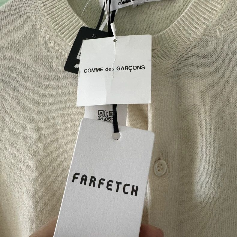 Comme des Garcons Comme Des Garcons White Heart Embroidered Cardigan Size L / US 10 / IT 46 - 8 Thumbnail