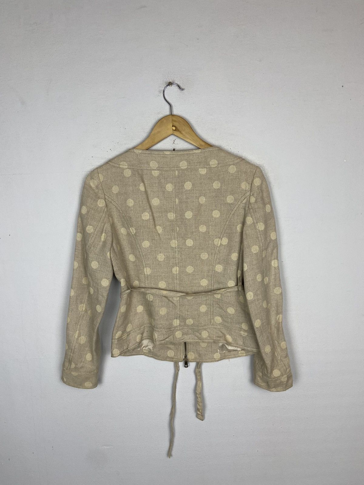 Valentino Valentino Polka Dot Cropped Italian Designer Zip-Up Coat Size M / US 6-8 / IT 42-44 - 8 Thumbnail