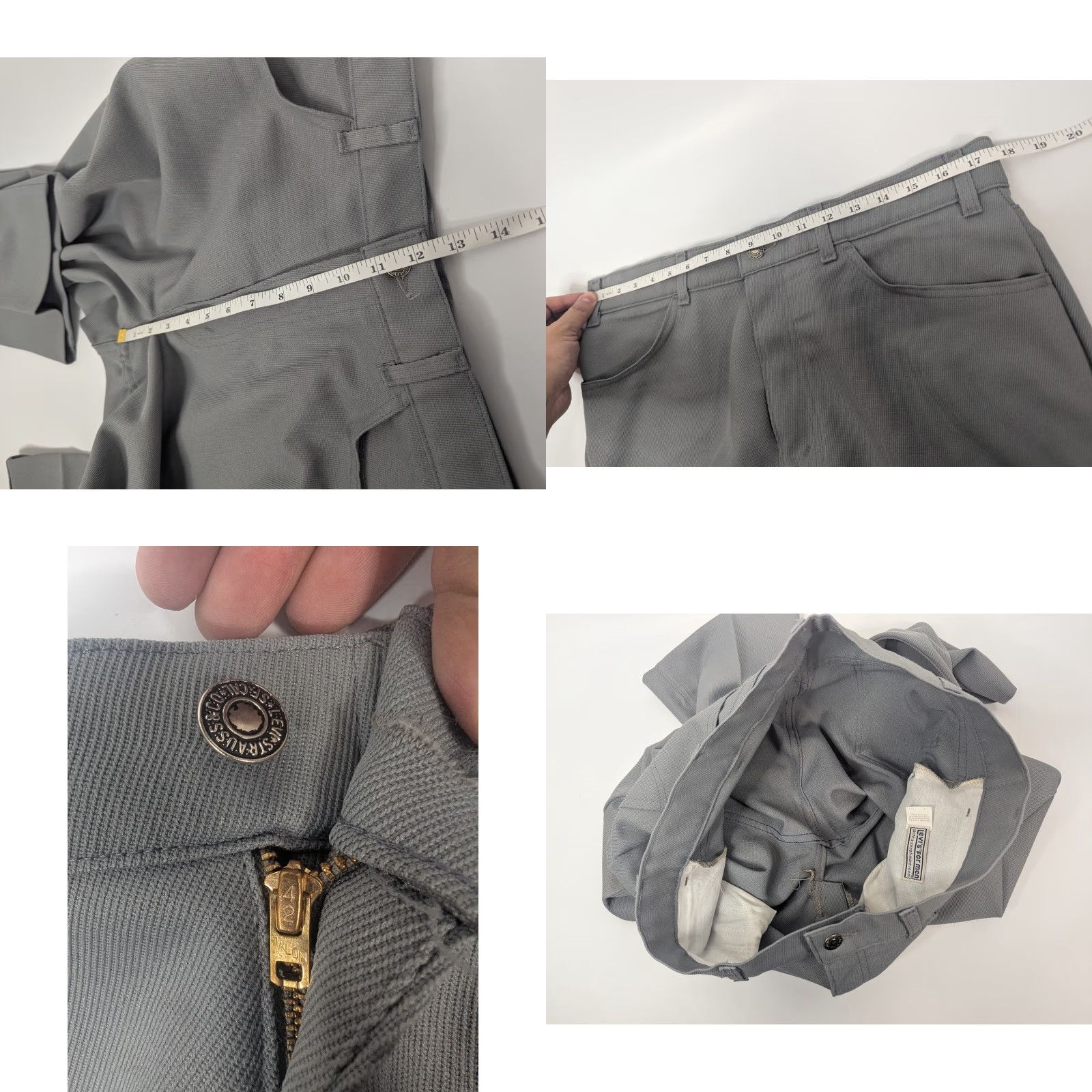 Levi's Levi’s Mens Jeans VTG 80s Bootcut Gray 36x29 Inseam 29 Pockets Denim Cotton Talon Zip Size US 35 - 8 Thumbnail