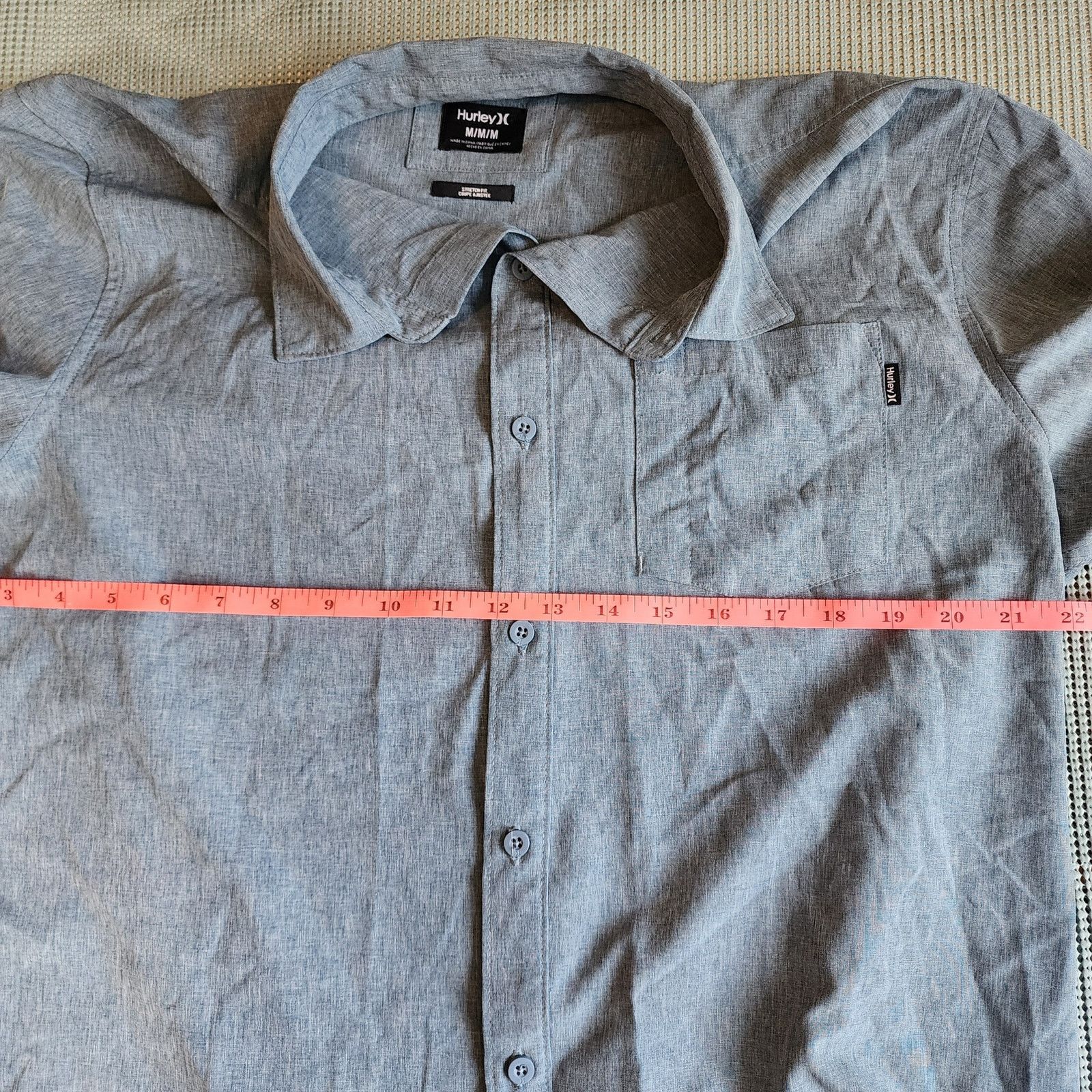 Hurley Hurley Men's Medium Gray Short Sleeve Button-Up Shirt Size US M / EU 48-50 / 2 - 5 Thumbnail