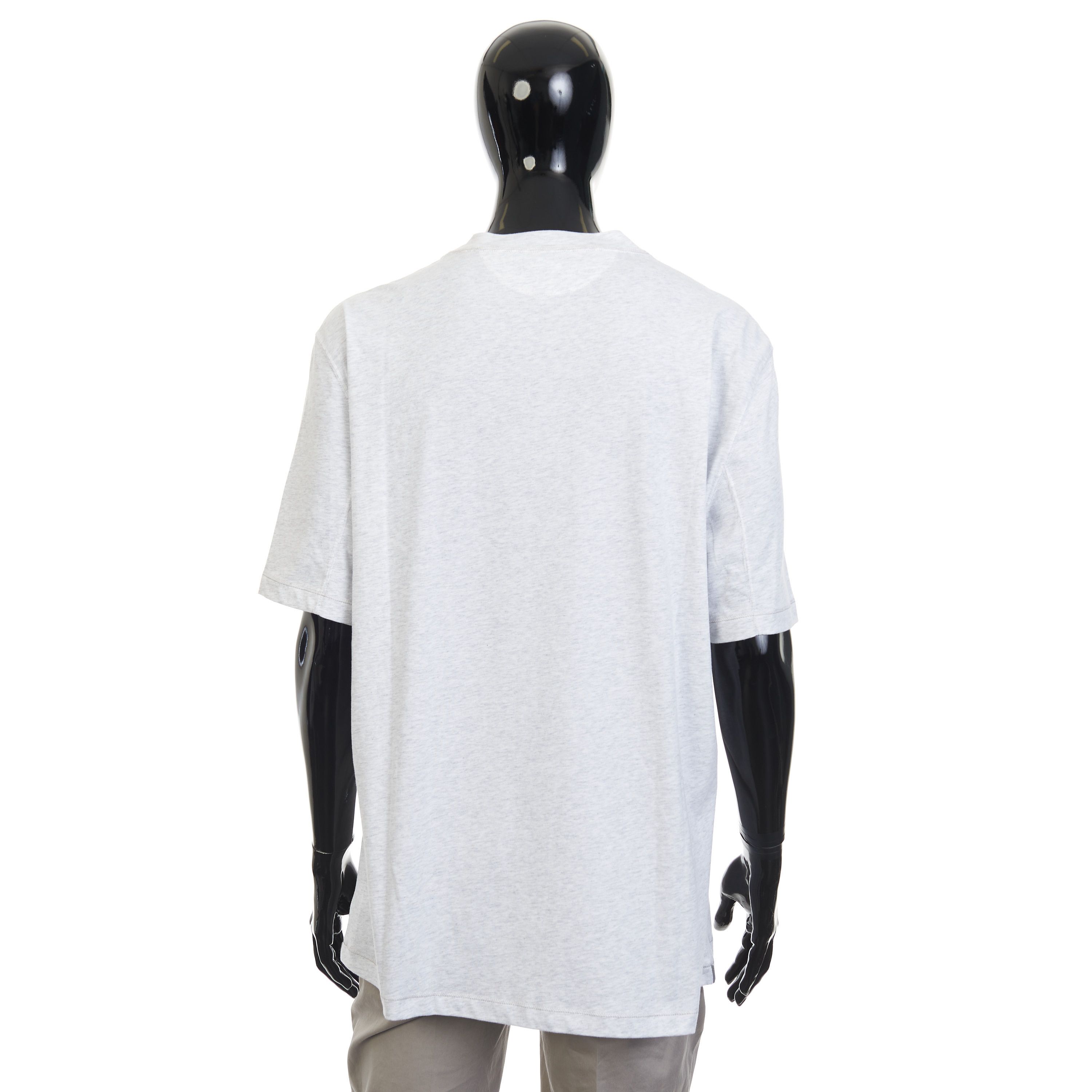 Brunello Cucinelli Gray Cotton Jersey Crew Neck Tshirt With Logo Size 3XL Size US XXL / EU 58 / 5 - 5 Thumbnail
