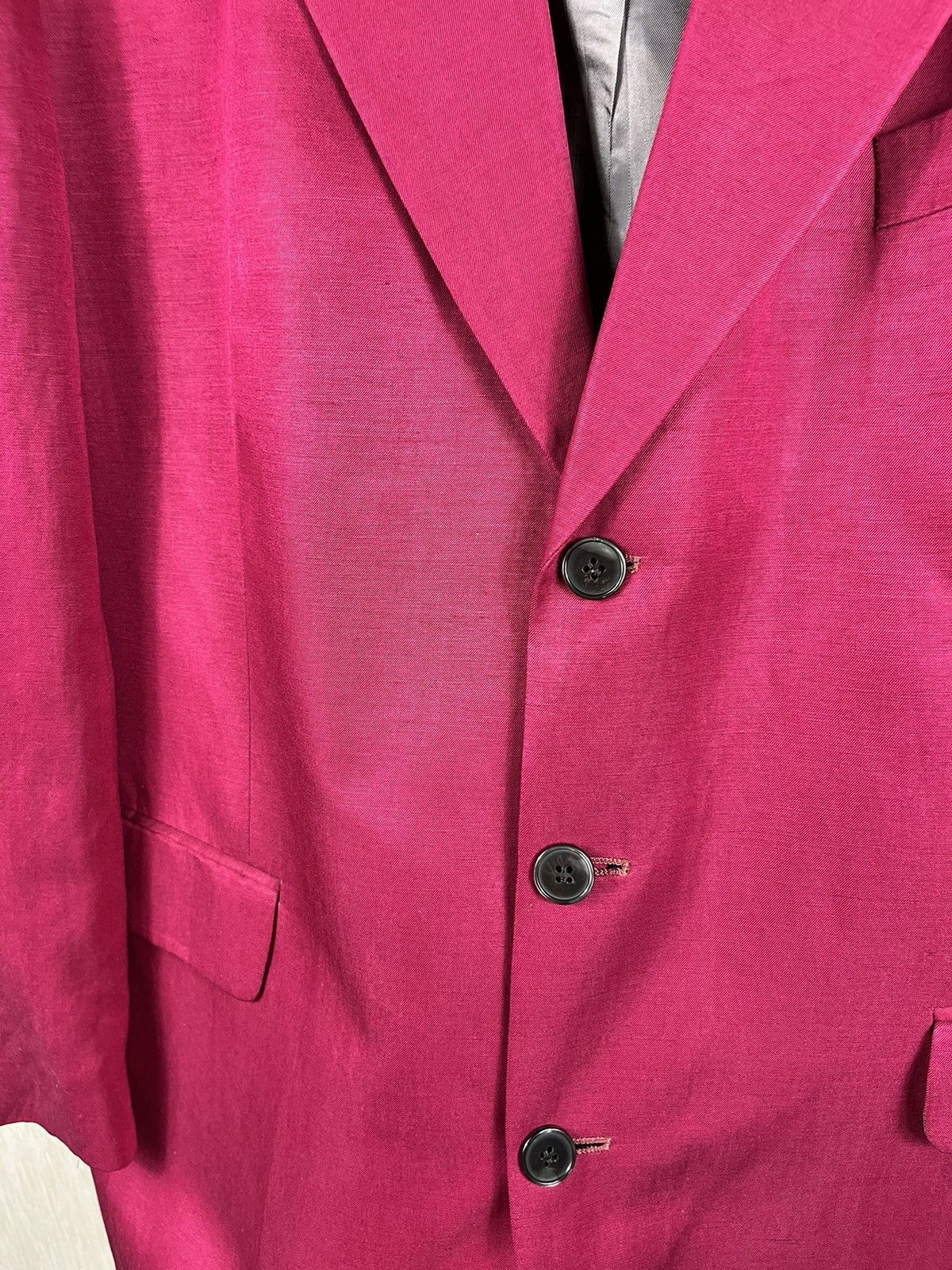 Designer × Kenzo × Vintage Kenzo homme fuchsia silk linen vintage 90s blazer jacket y2k Size US XXL / EU 58 / 5 - 11 Thumbnail
