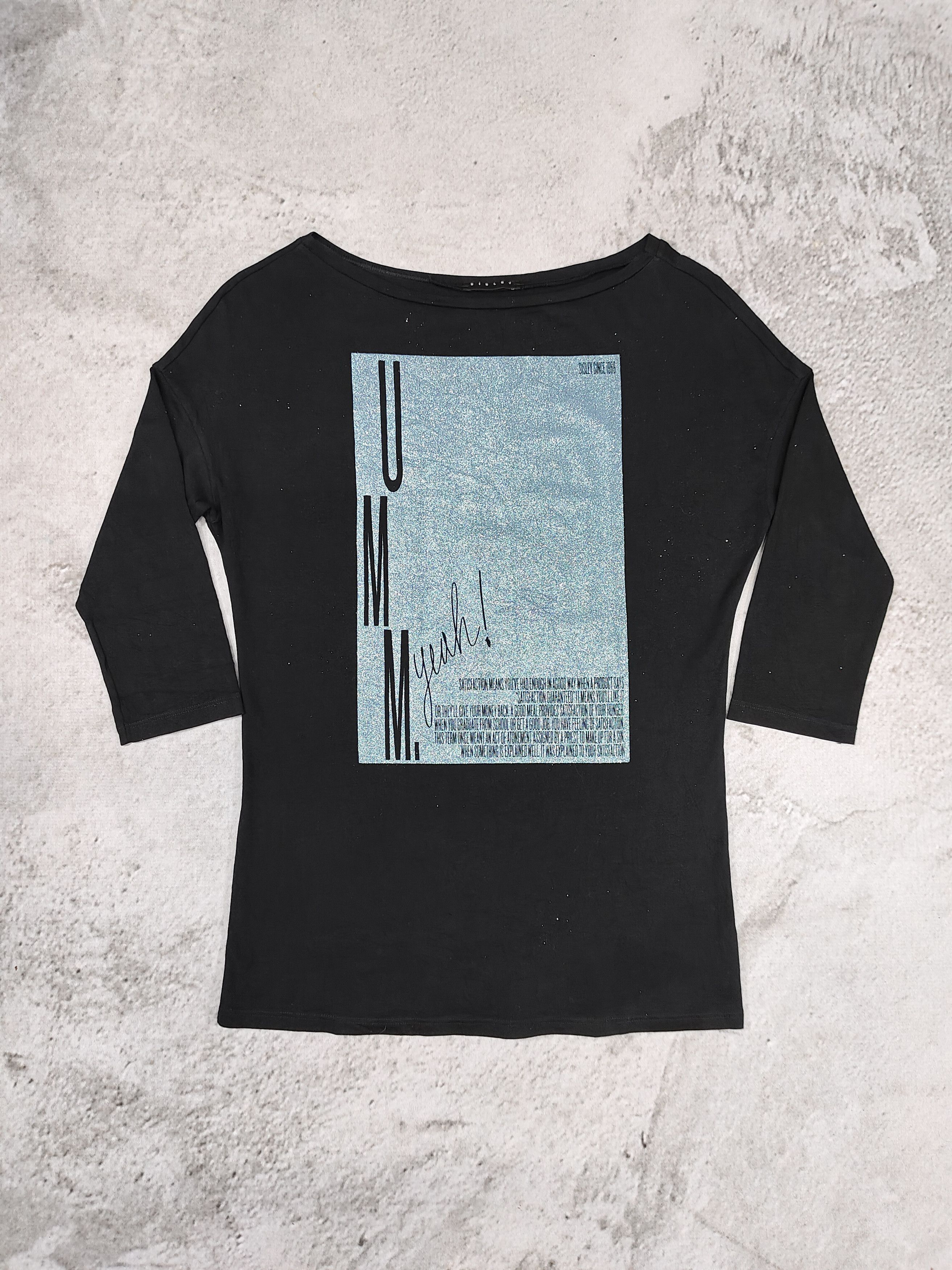 Sisley Sisley- Minimal Casual Glam Glitter Graphic Boat Neck Top Size M / US 6-8 / IT 42-44 - 6 Thumbnail