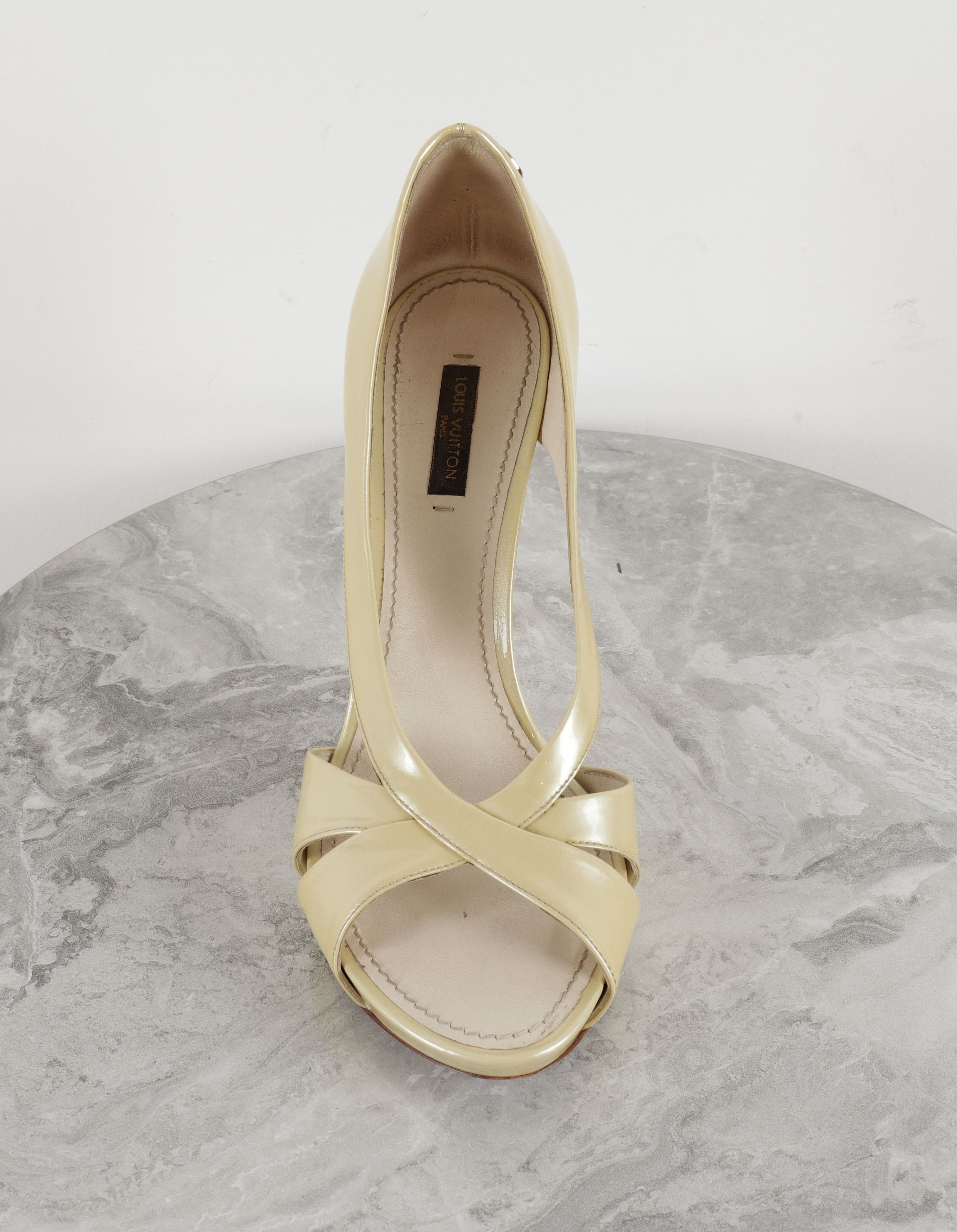 Louis Vuitton Louis Vuitton Leather Yellow High Heel Open Toe Shoes Size US 7.5 / IT 37.5 - 19 Thumbnail