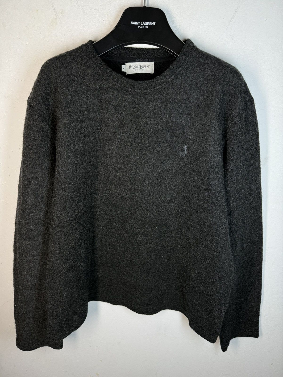 Yves Saint Laurent Wool YSL Sweater Soft Warm Grey YSL Sweatshirt Size US M / EU 48-50 / 2 - 1 Thumbnail