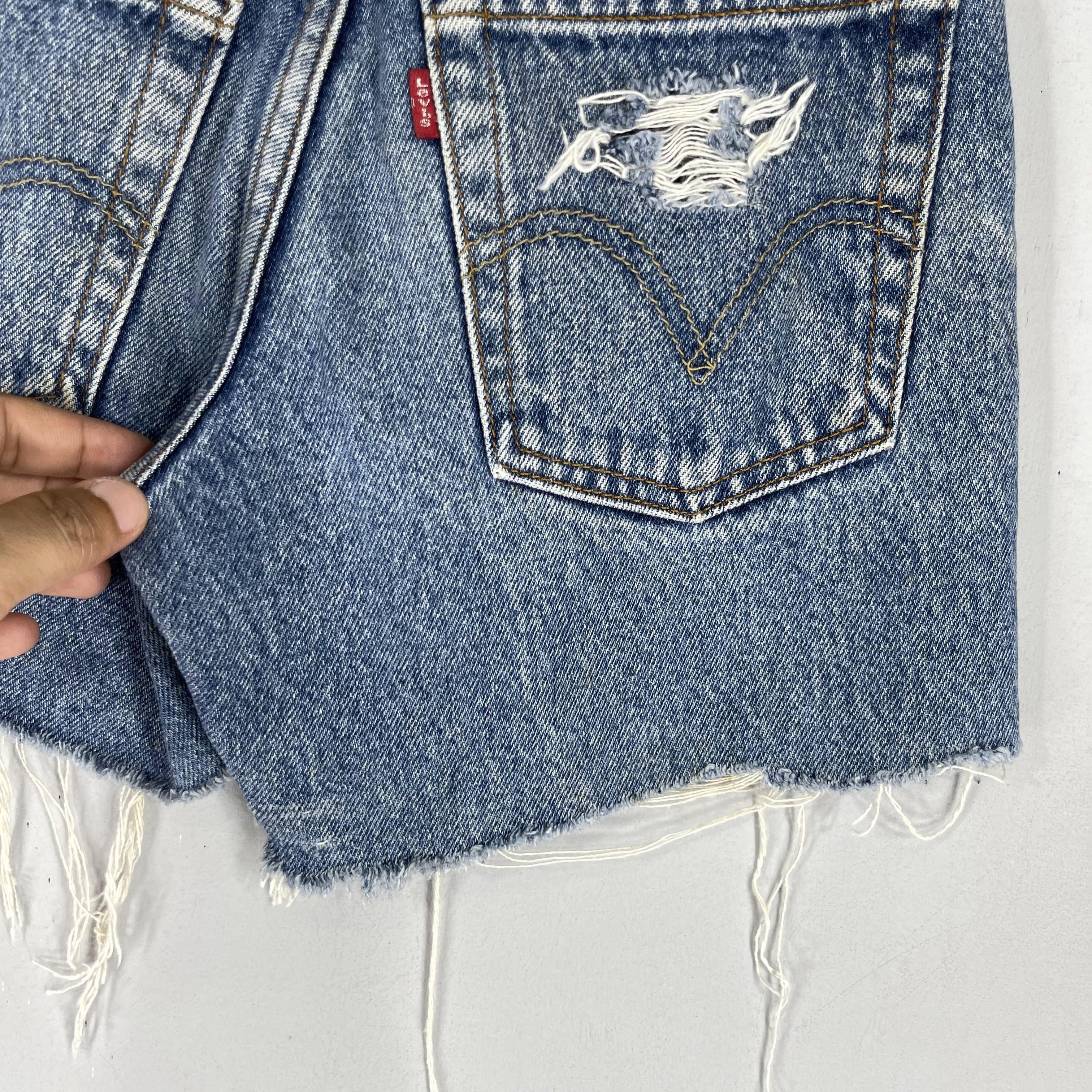 Levi's Size 23 Vintage Distressed Levis 569 Cutoff Ripped Jeans Size 23" - 12 Thumbnail