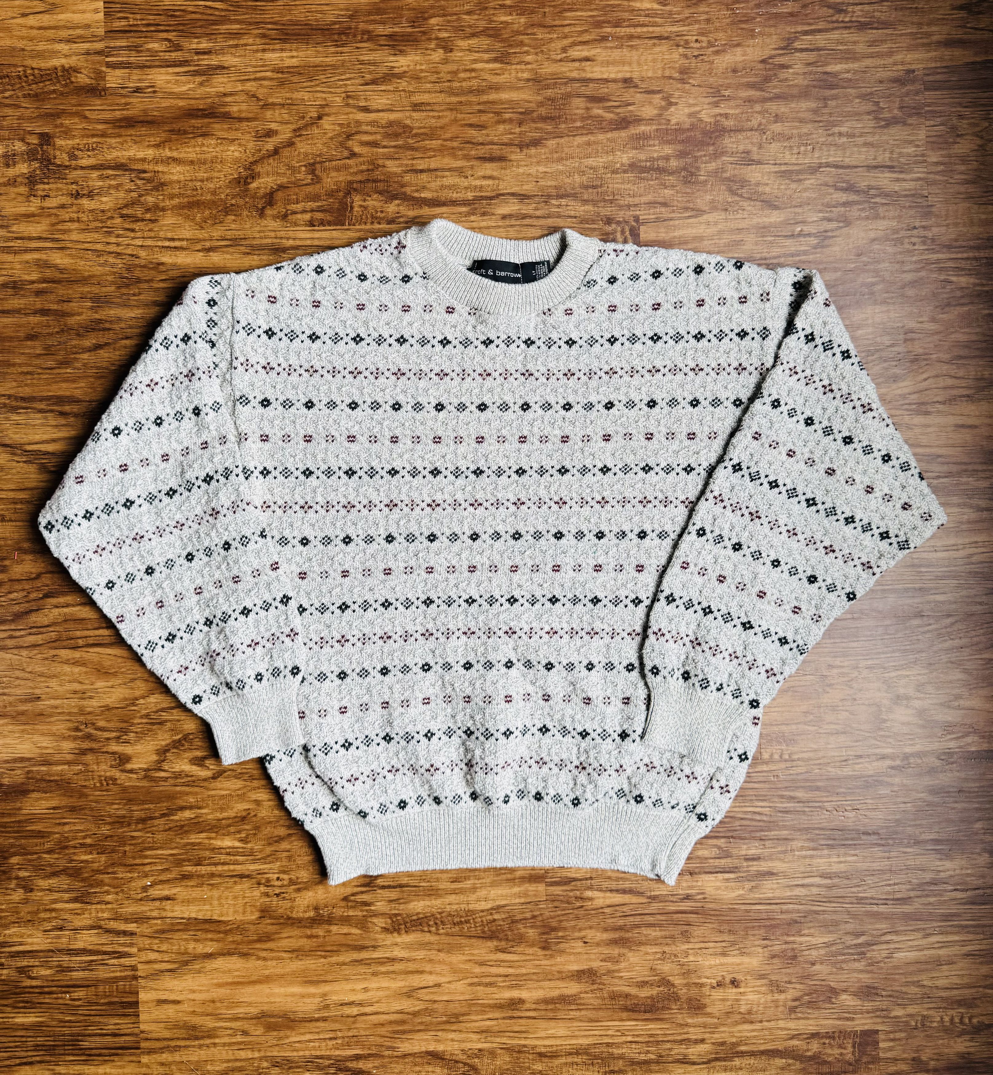 CROFT & BARROW 3Dニット 古着 90～00年代 クラフトアンドバロー CROFT&BARROW 総柄 3D