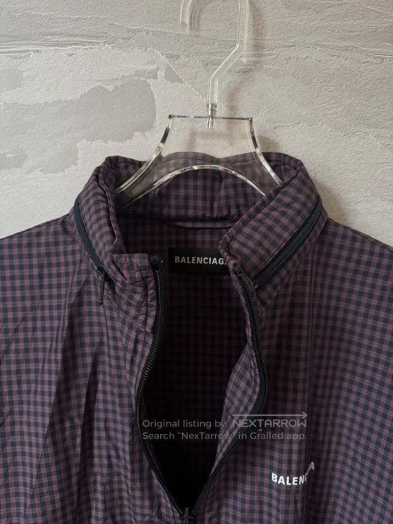 Balenciaga Balenciaga Nylon checkered print small logo long windbreak Size US S / EU 44-46 / 1 - 4 Thumbnail