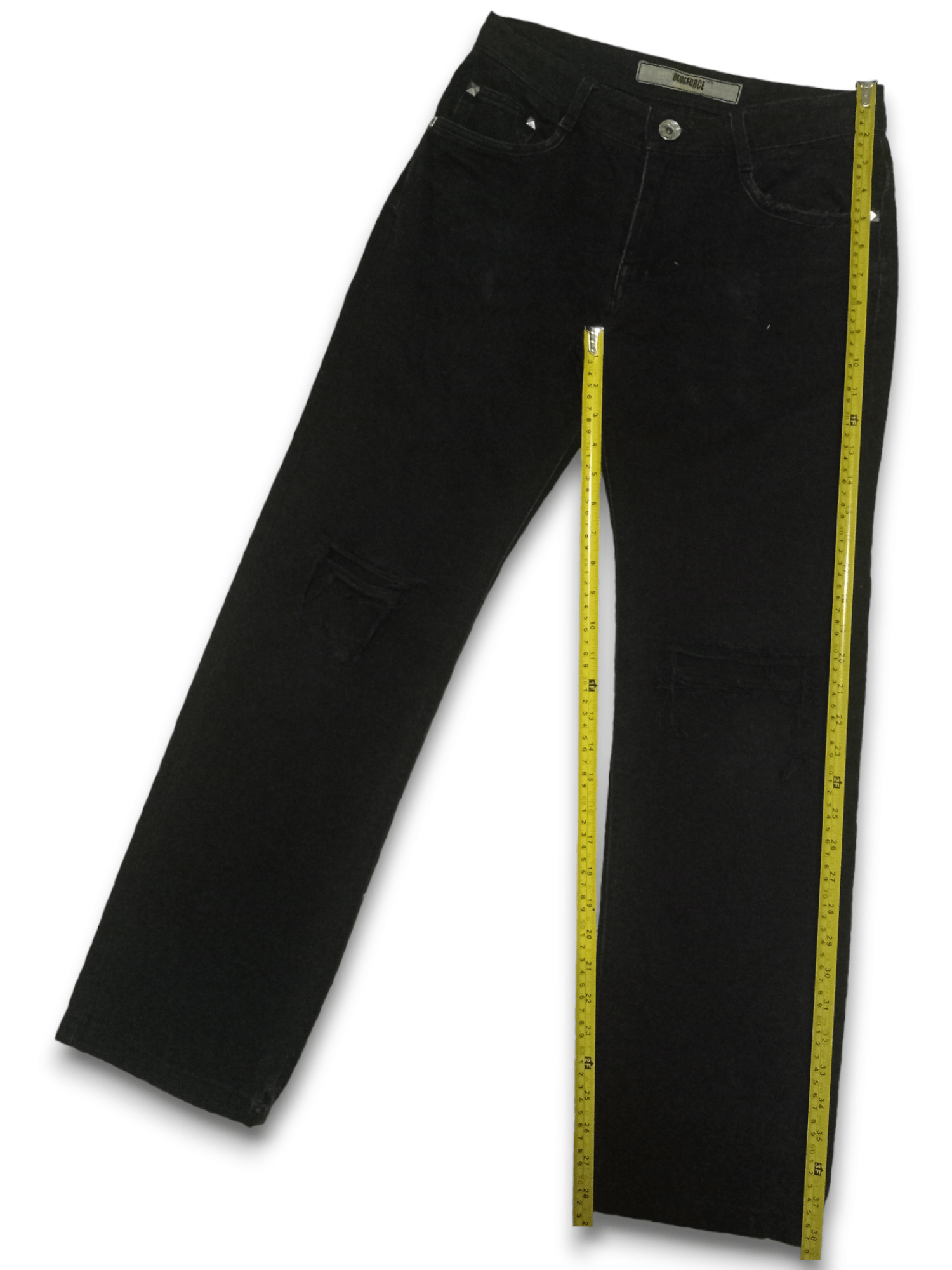 Japanese Brand Vintage Japanese Brand Studded Black Loose Jeans 28x29 Size US 28 / EU 44 - 9 Thumbnail