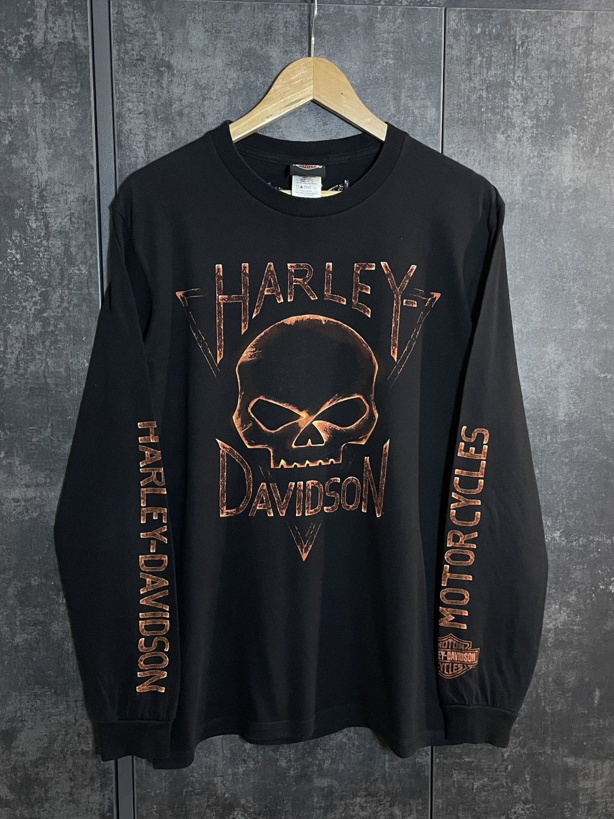 Harley Davidson Crazy Vintage Harley Davidson Skull Longsleeve 3D Emblem USA Size US M / EU 48-50 / 2 - 1 Thumbnail