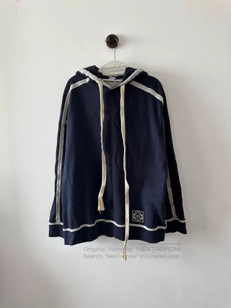 Loewe Loewe Blue and White Color Block Hooded Sweatshirt Size M / US 6-8 / IT 42-44 - 1 Thumbnail