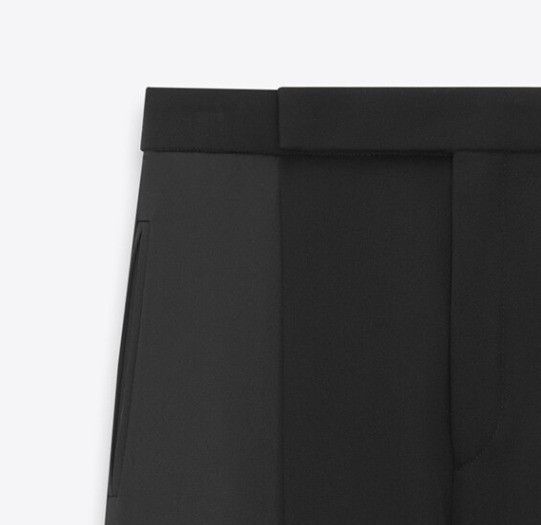 Saint Laurent Paris o1s1wg111124 Flared Tuxedo Pants In Grain De Poudre in Black Size US 38 / EU 54 - 3 Thumbnail